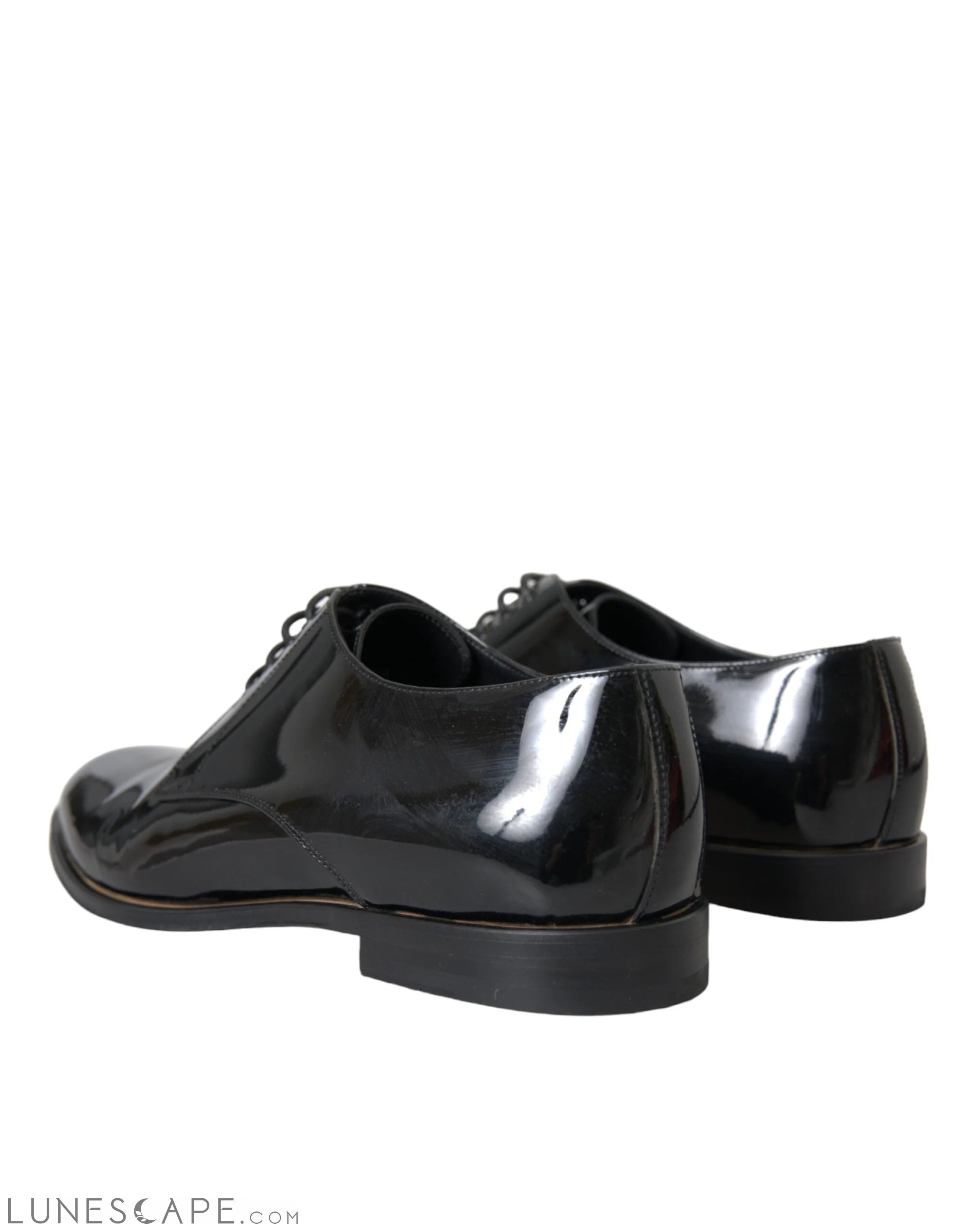 Dolce & Gabbana Black Patent Leather Derby Formal Dress Shoes LUNESCAPE