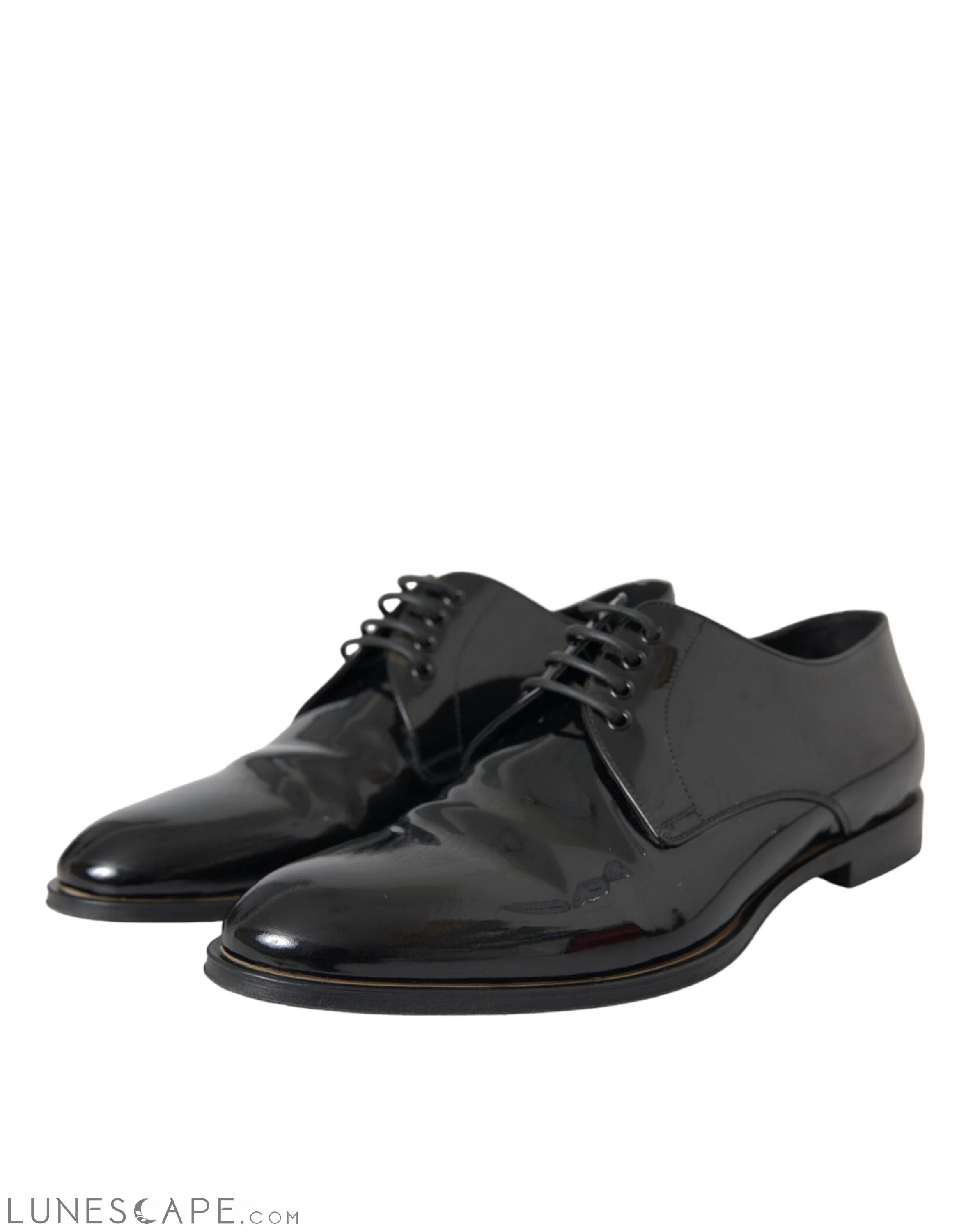 Dolce & Gabbana Black Patent Leather Derby Formal Dress Shoes LUNESCAPE