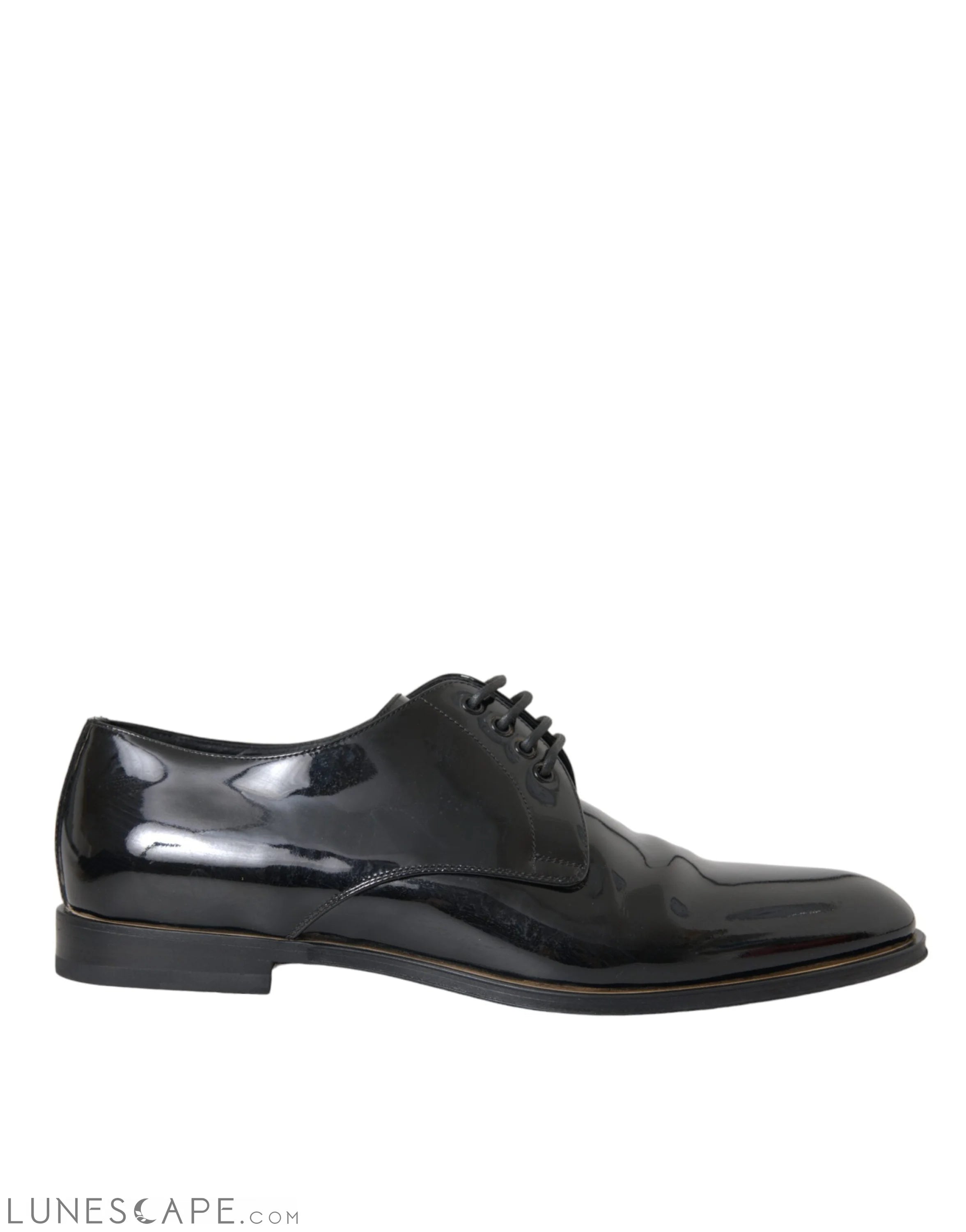 Dolce & Gabbana Black Patent Leather Derby Formal Dress Shoes LUNESCAPE