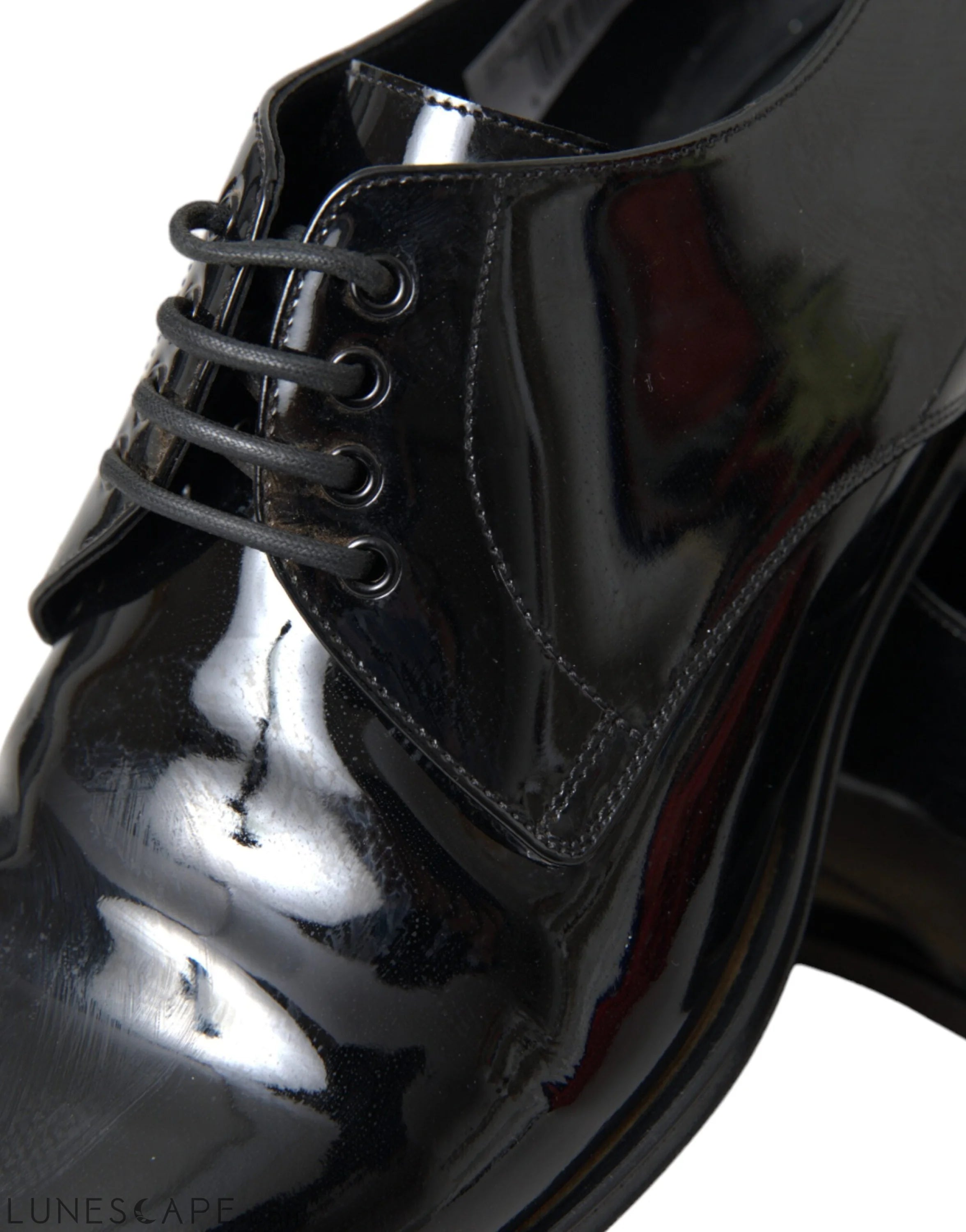 Dolce & Gabbana Black Patent Leather Derby Formal Dress Shoes LUNESCAPE