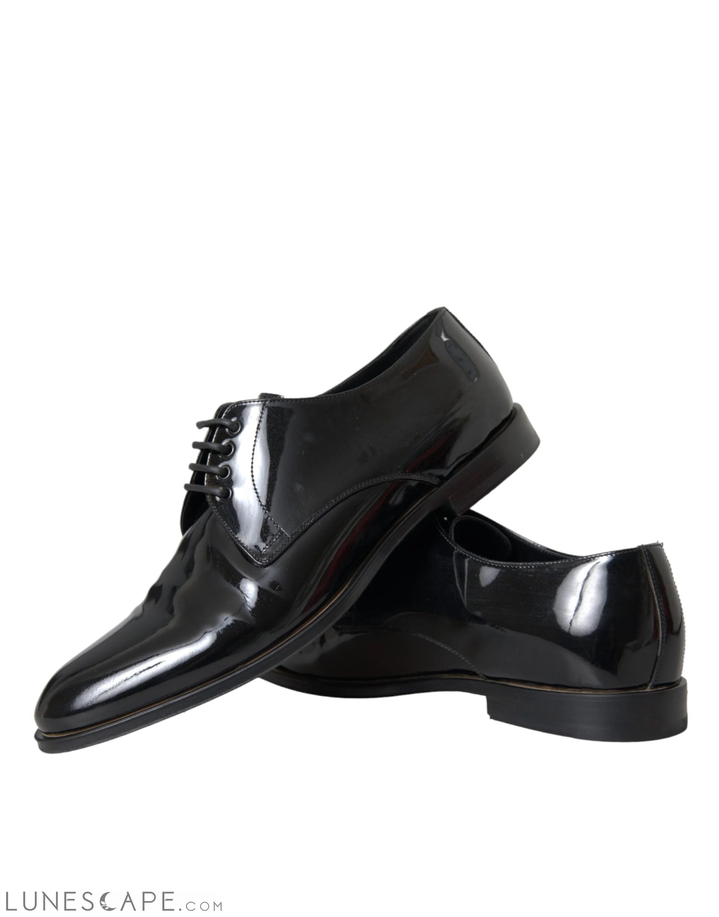 Dolce & Gabbana Black Patent Leather Derby Formal Dress Shoes LUNESCAPE