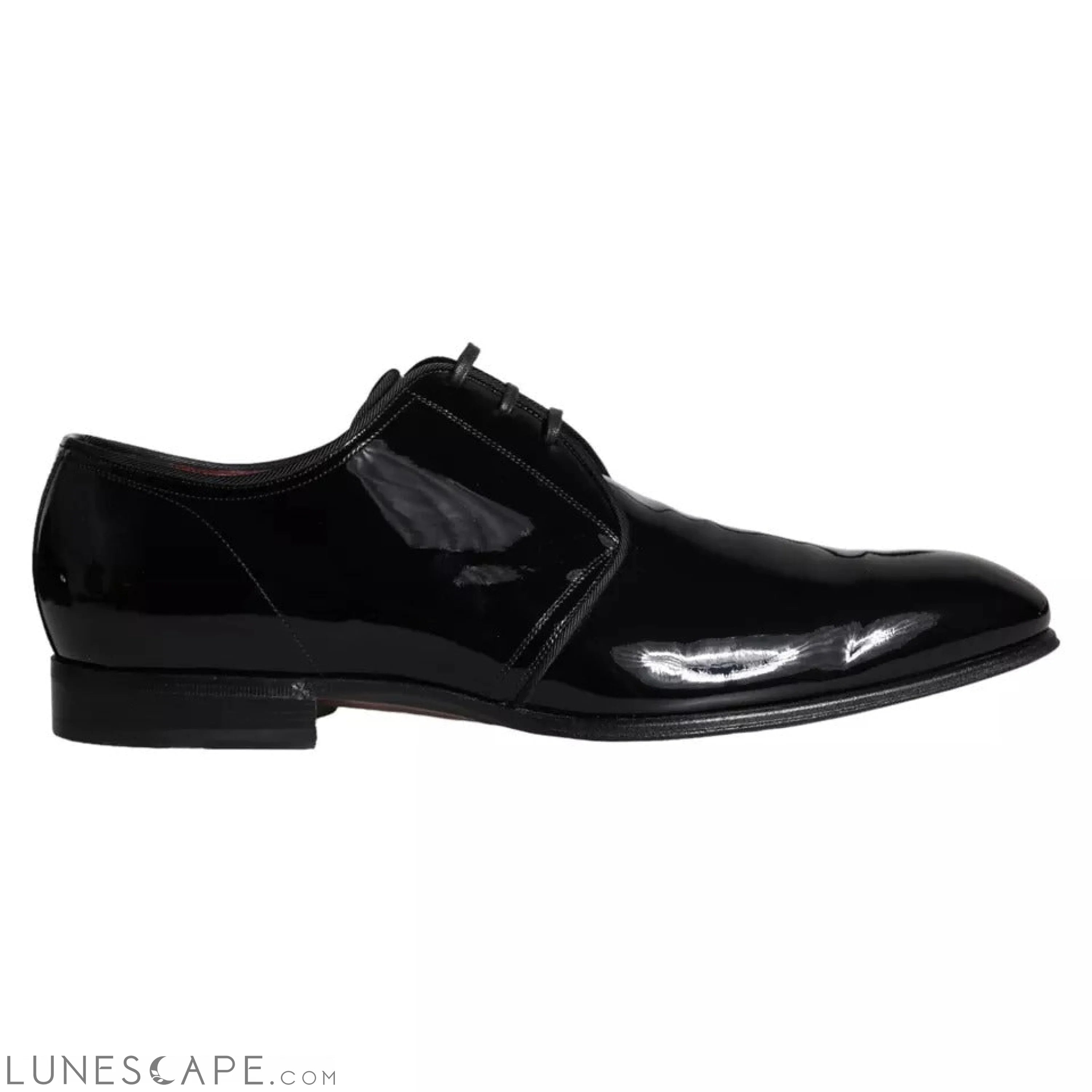 Dolce & Gabbana Black Patent Leather Derby Men Dress Shoes LUNESCAPE