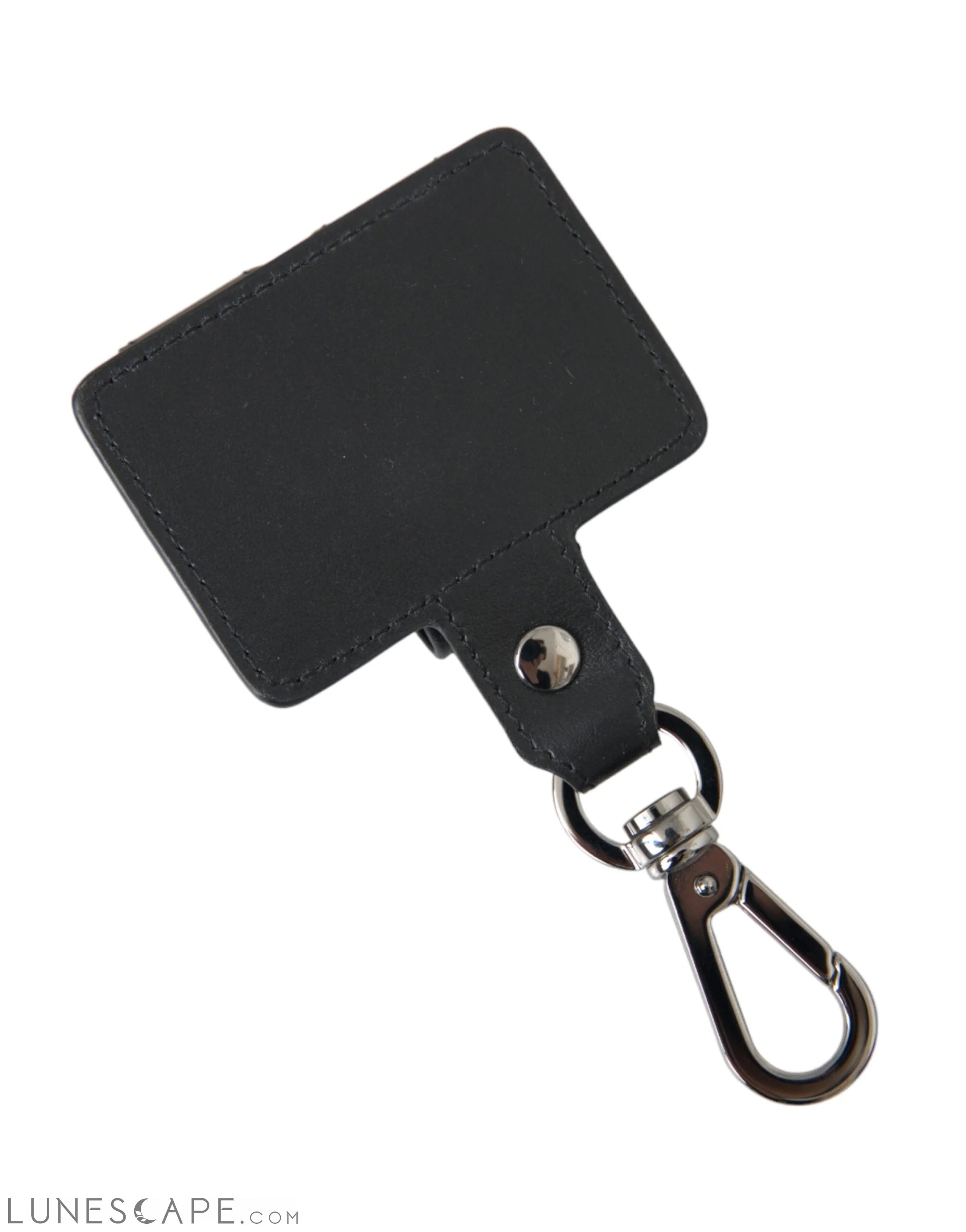 Dolce & Gabbana Black Plain Leather Silver Metal Airpods Case LUNESCAPE
