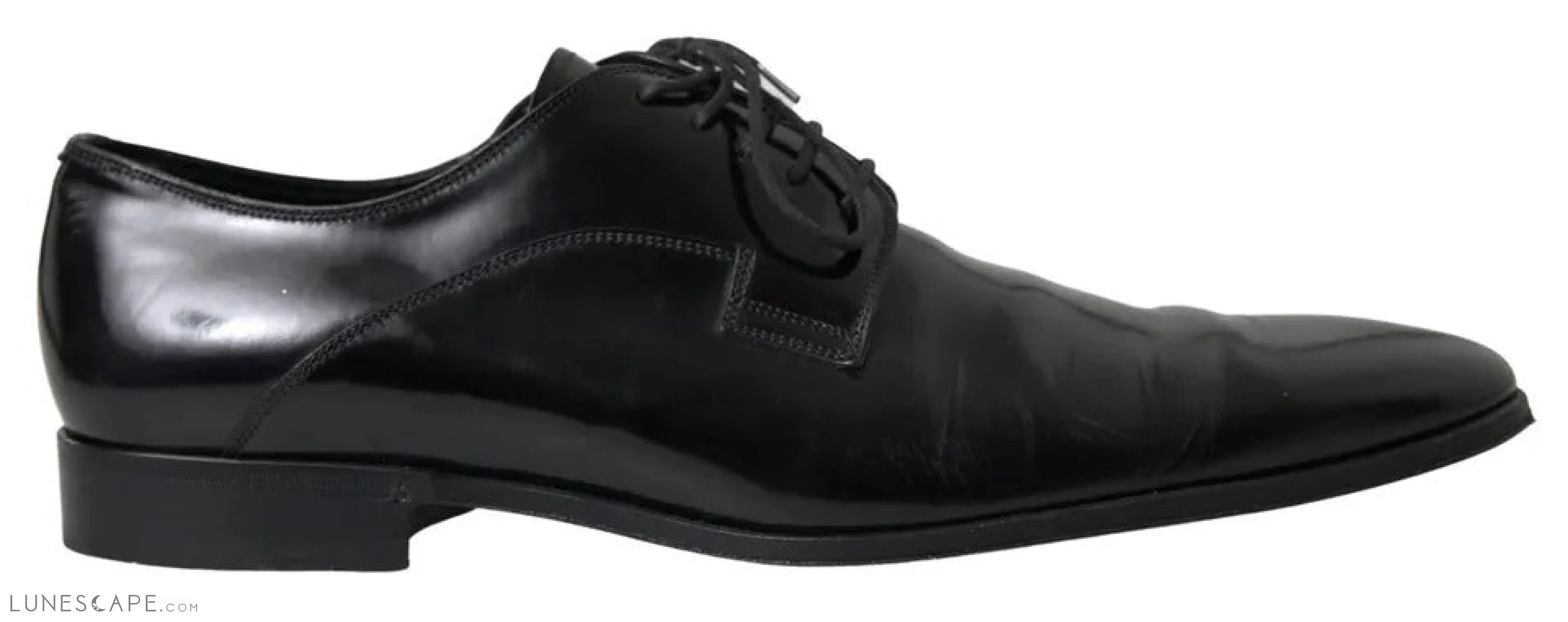 Dolce & Gabbana Black Polished Leather Formal Dress Shoes LUNESCAPE