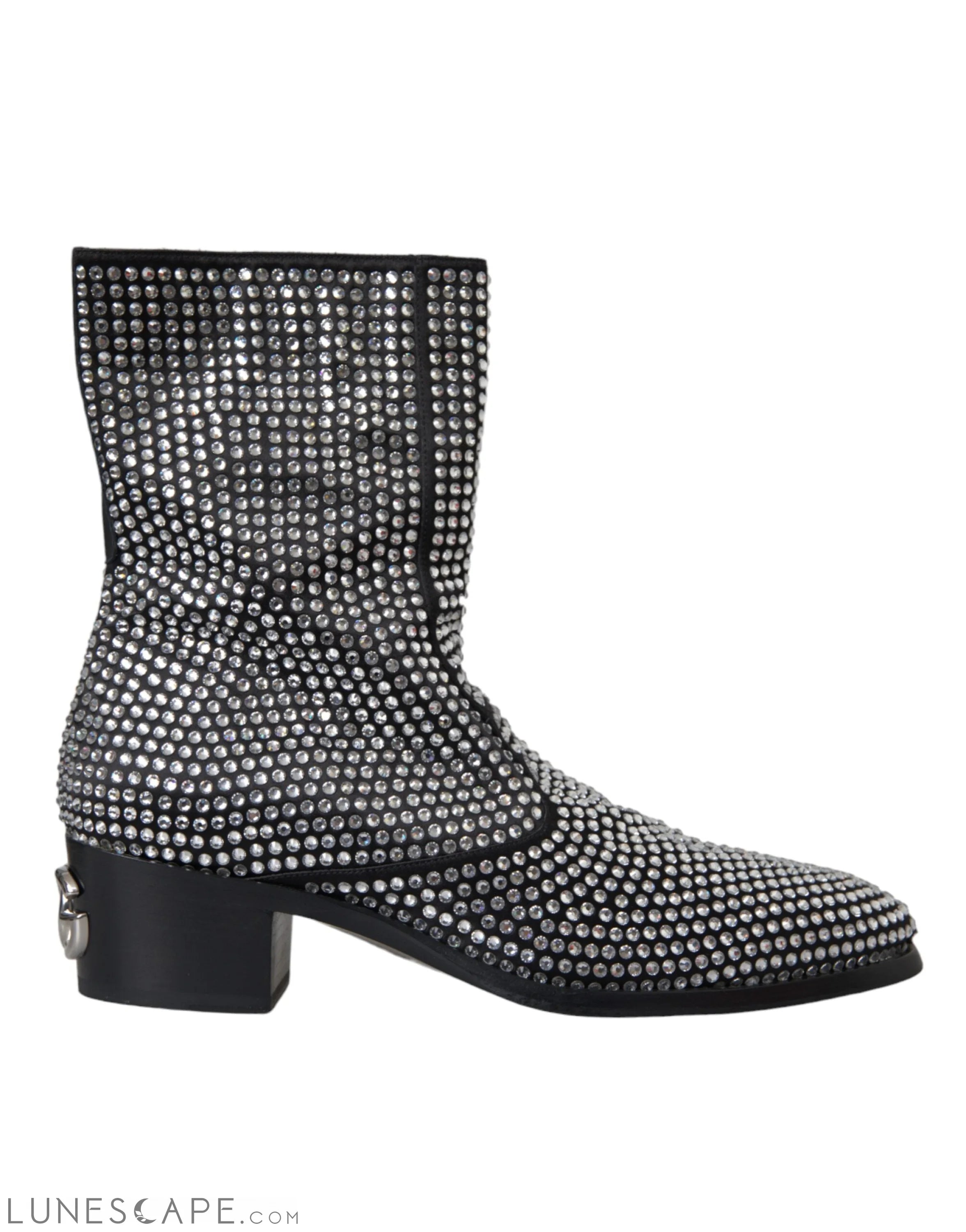 Dolce & Gabbana Black Rhinestone Crystal Chelsea Boots LUNESCAPE