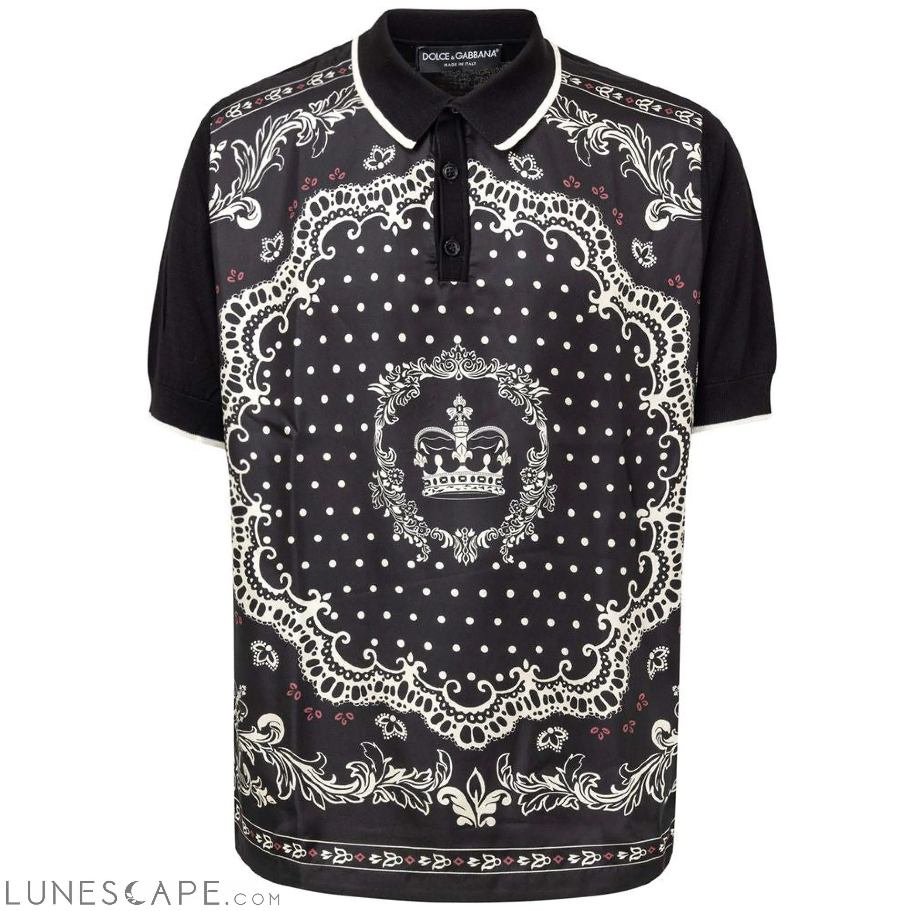 Dolce & Gabbana Black Silk Polo Shirt LUNESCAPE