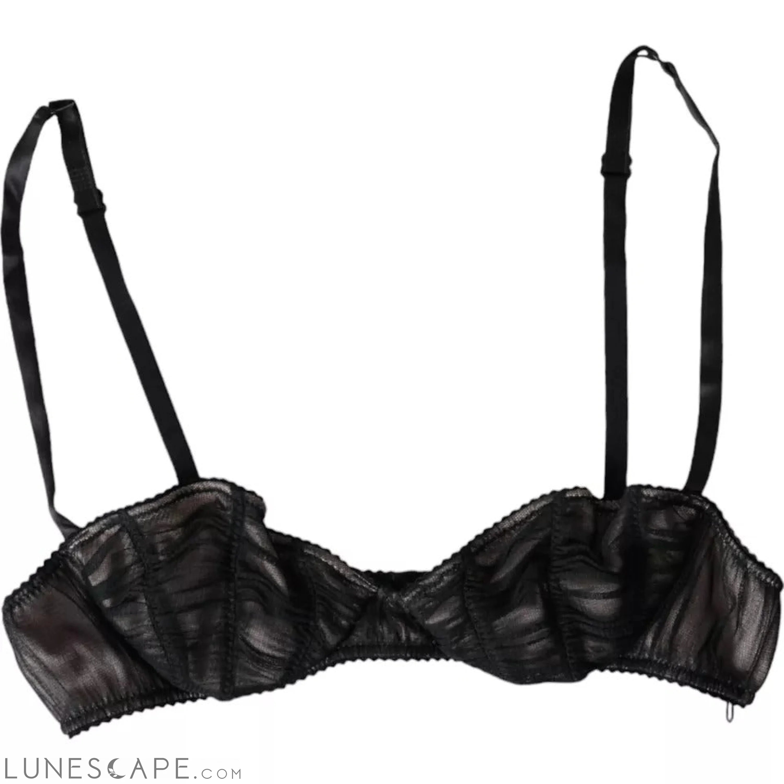 Dolce & Gabbana Black Silk Stretch Women Balconcino Bra Underwear LUNESCAPE