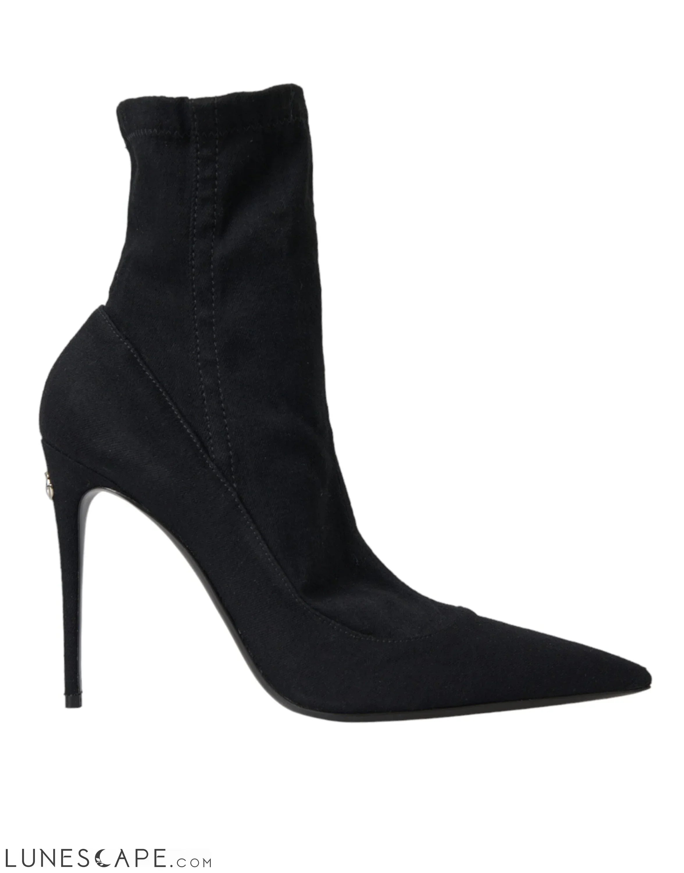 Dolce & Gabbana Black Stiletto Heels Denim Ankle Boots LUNESCAPE