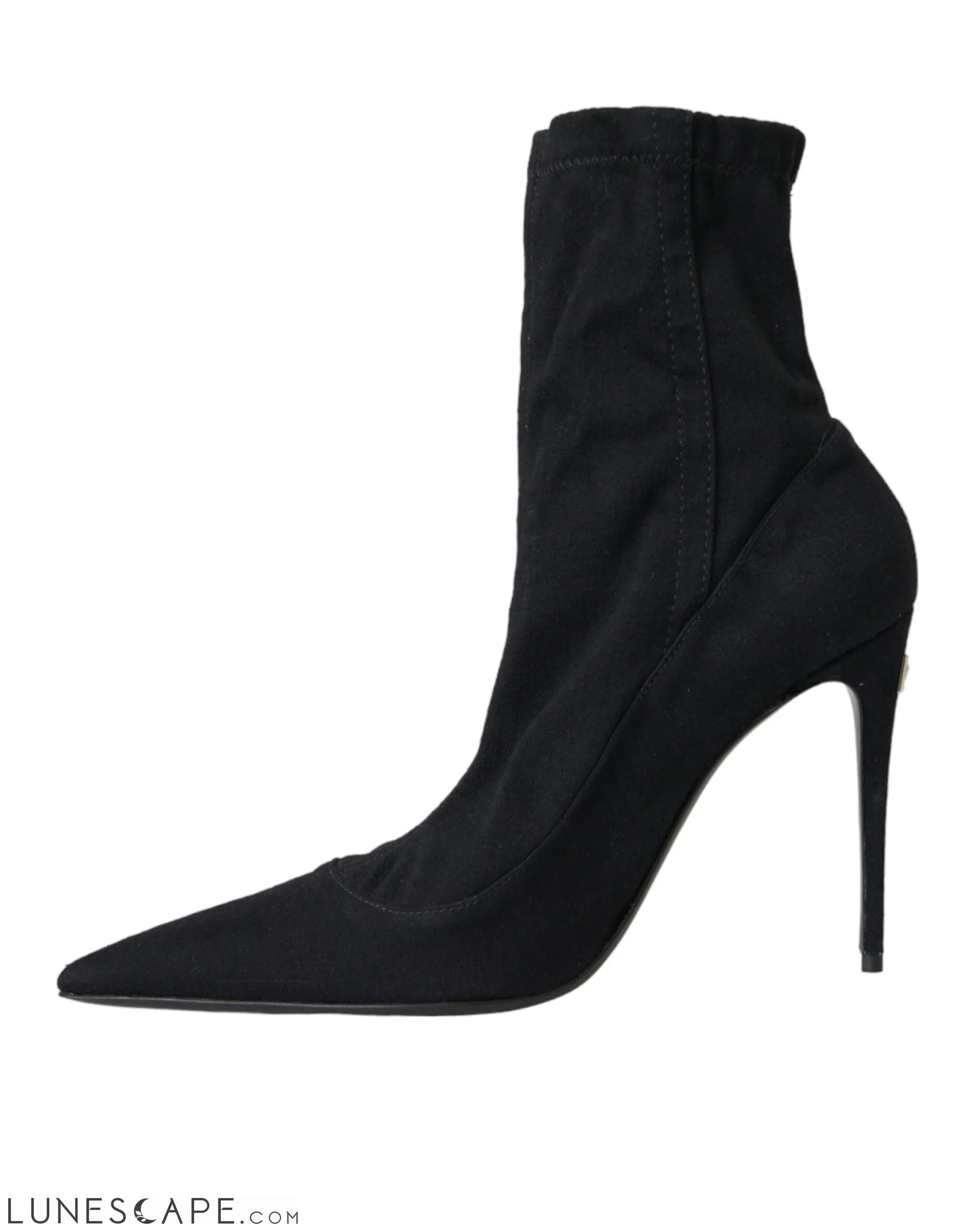 Dolce & Gabbana Black Stiletto Heels Denim Ankle Boots LUNESCAPE