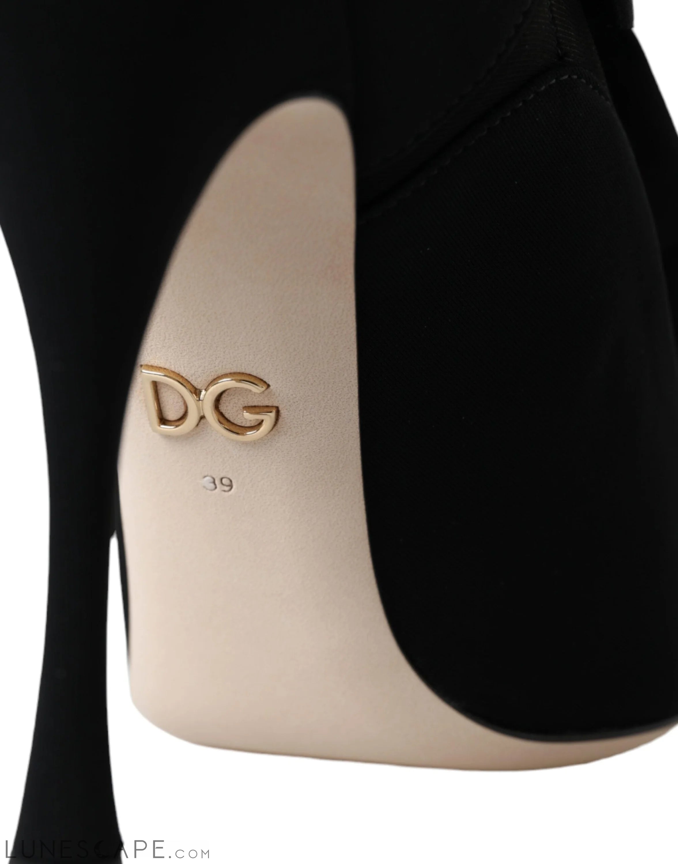 Dolce & Gabbana Black Stiletto Heels Mid Calf Boots LUNESCAPE