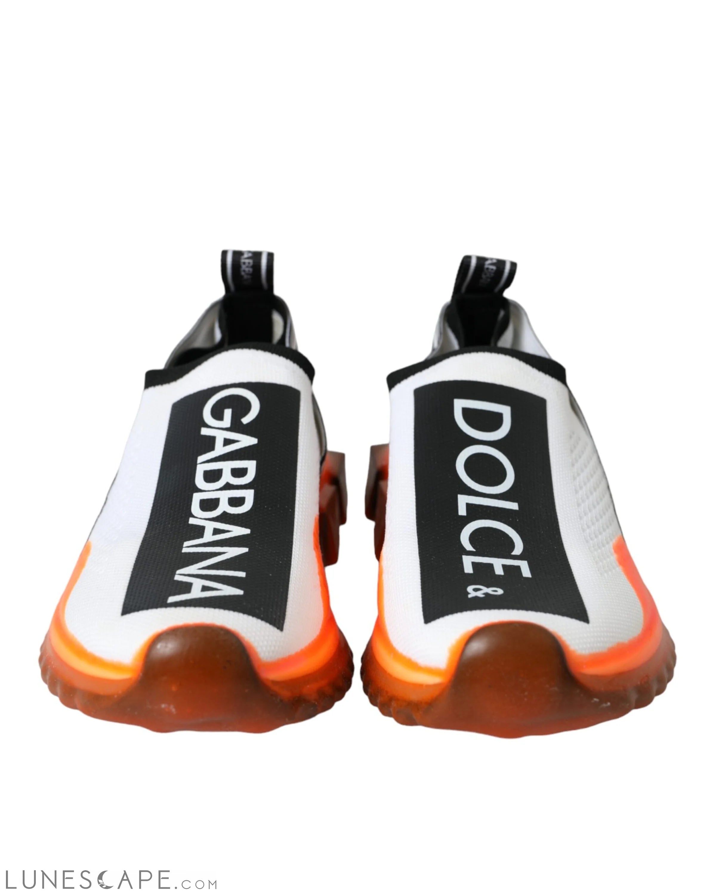 Dolce & Gabbana Black White Orange Slip On Sorrento Sneakers Shoes LUNESCAPE