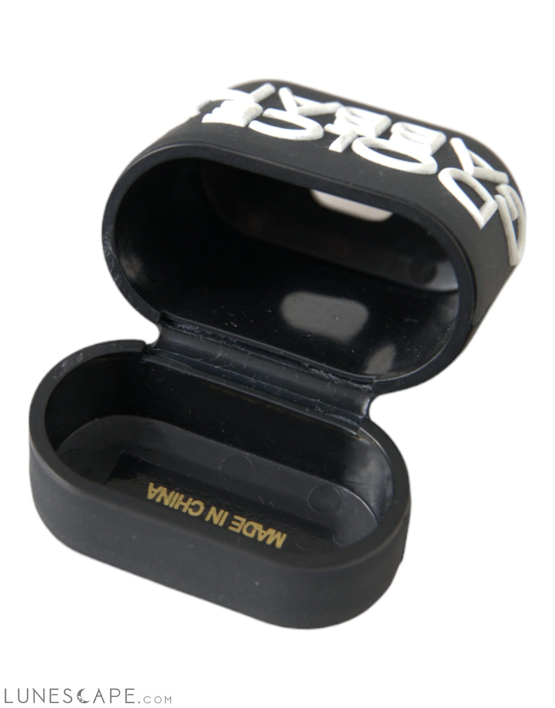 Dolce & Gabbana Black White Silicone Embossed Logo Airpods Case LUNESCAPE