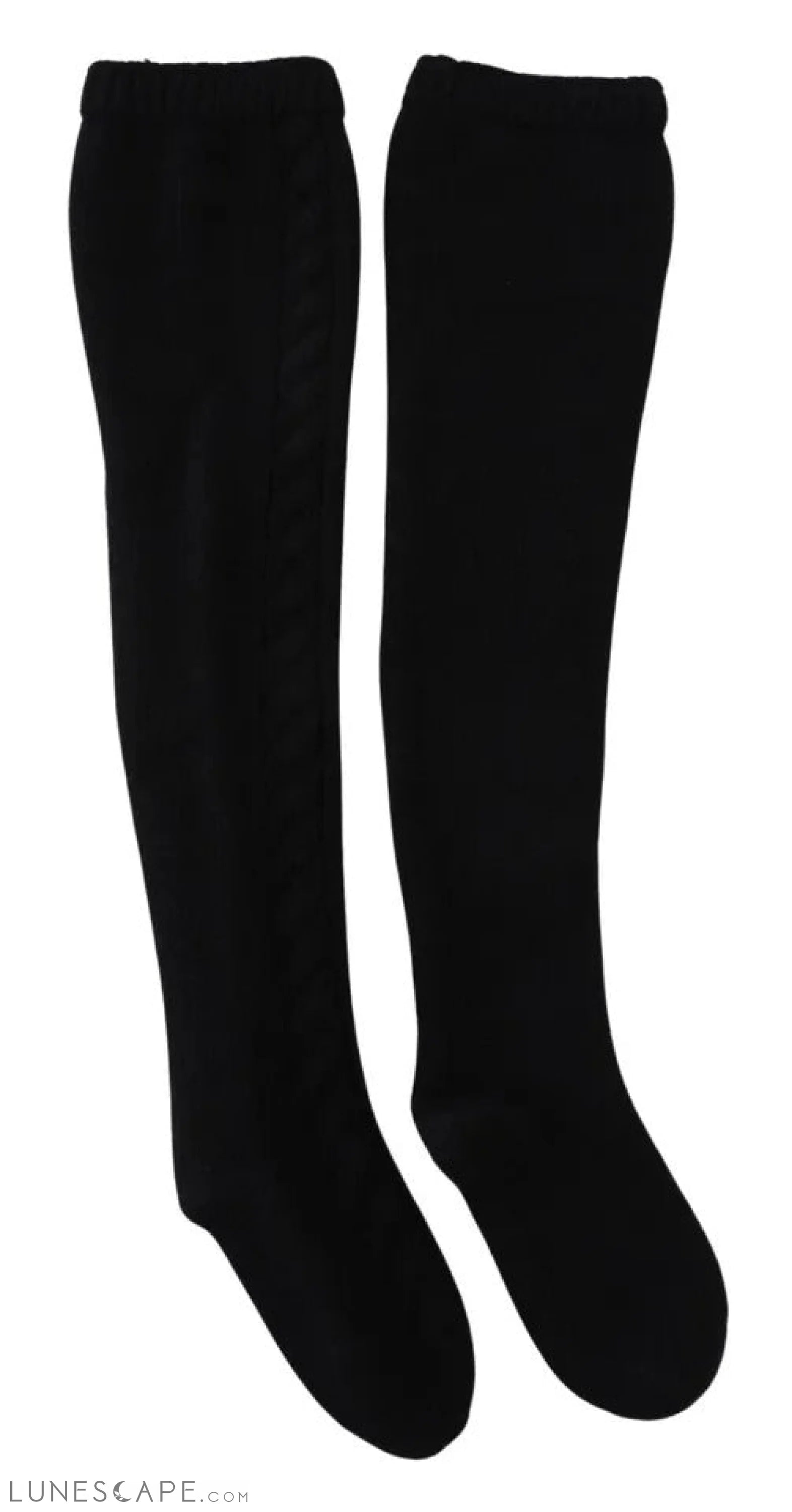 Dolce & Gabbana Black Wool Knit Calf Long Women Accessory Socks LUNESCAPE