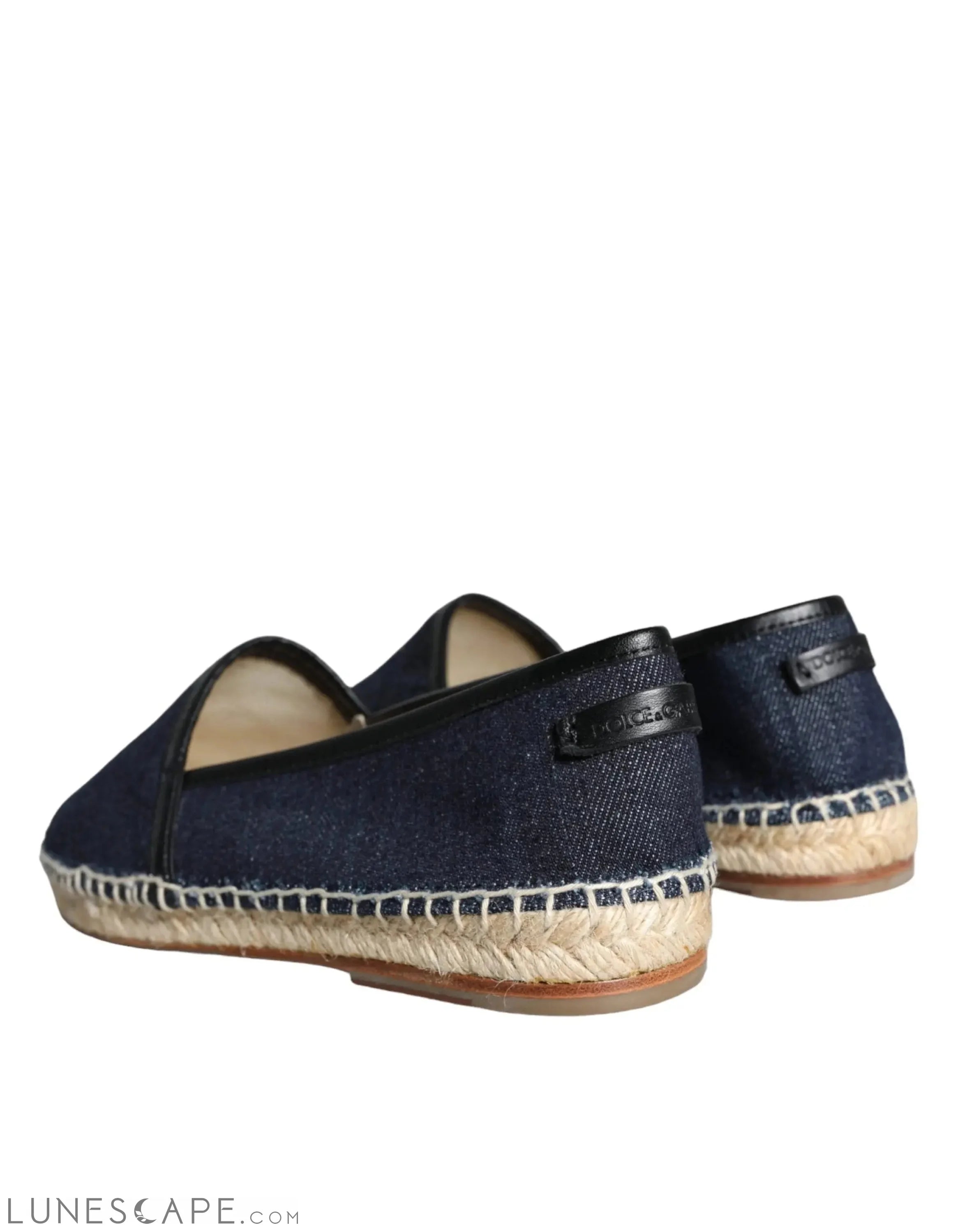 Dolce & Gabbana Blue Denim Cotton Leather Mens Espadrilles Shoes LUNESCAPE