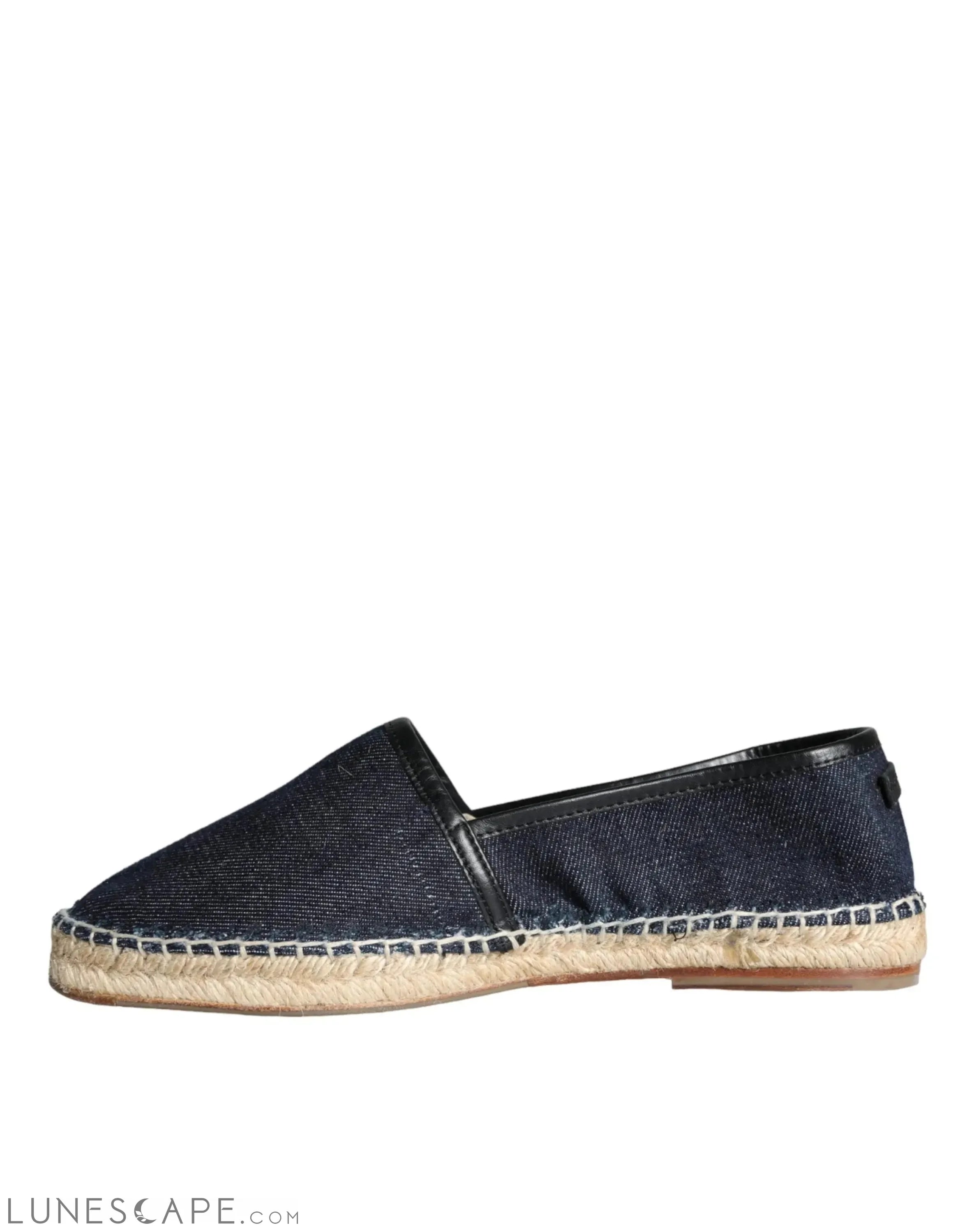 Dolce & Gabbana Blue Denim Cotton Leather Mens Espadrilles Shoes LUNESCAPE