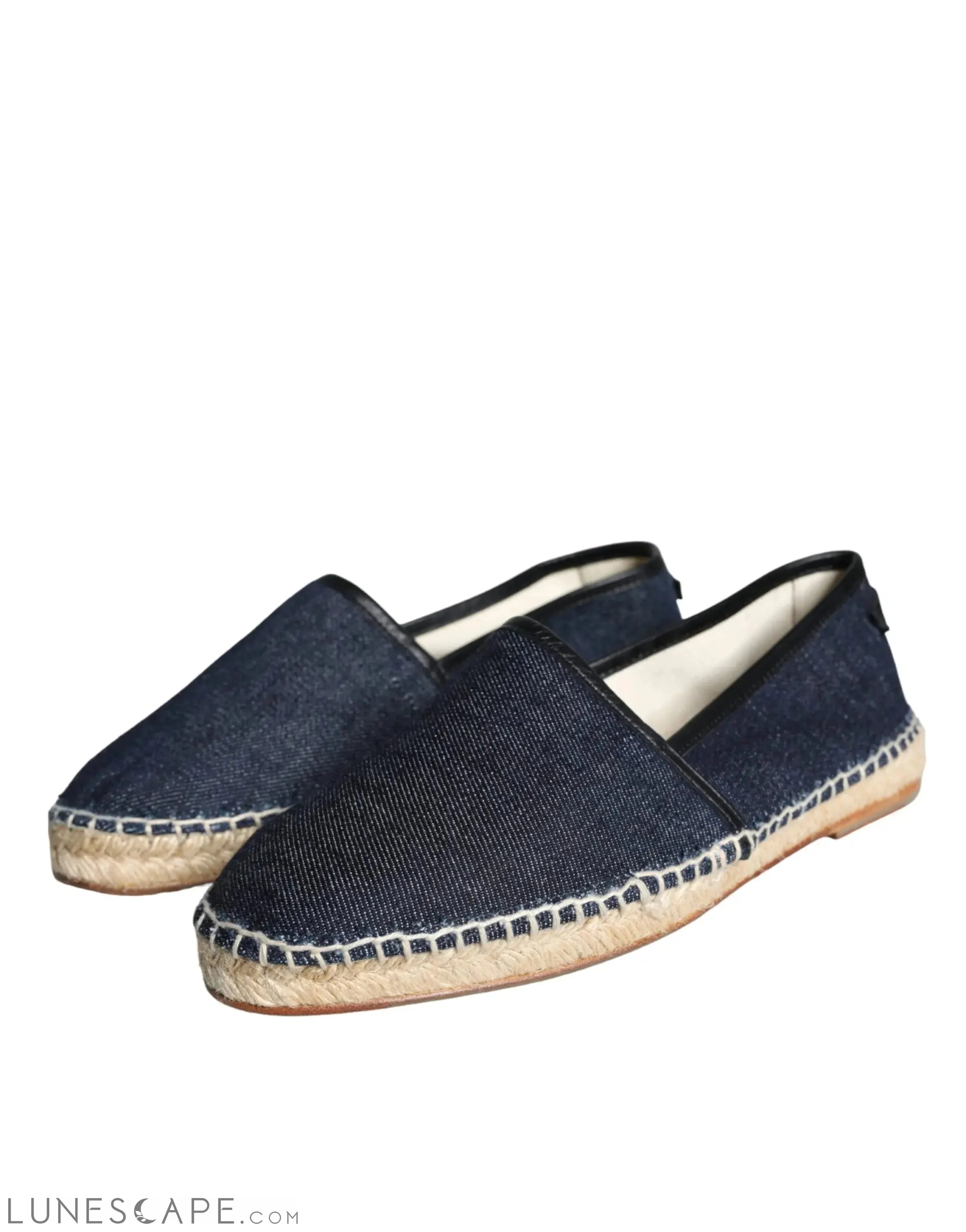 Dolce & Gabbana Blue Denim Cotton Leather Mens Espadrilles Shoes LUNESCAPE