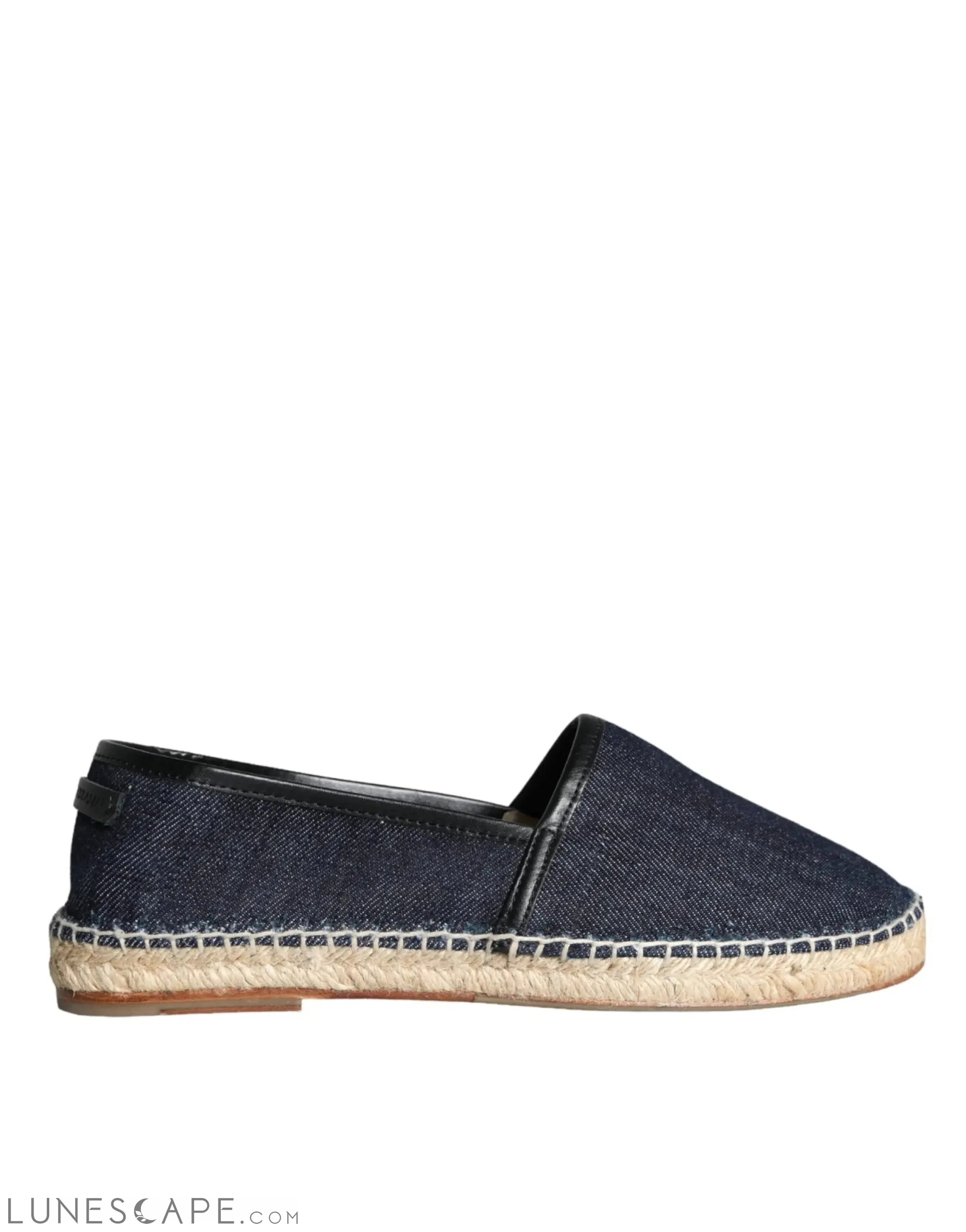 Dolce & Gabbana Blue Denim Cotton Leather Mens Espadrilles Shoes LUNESCAPE