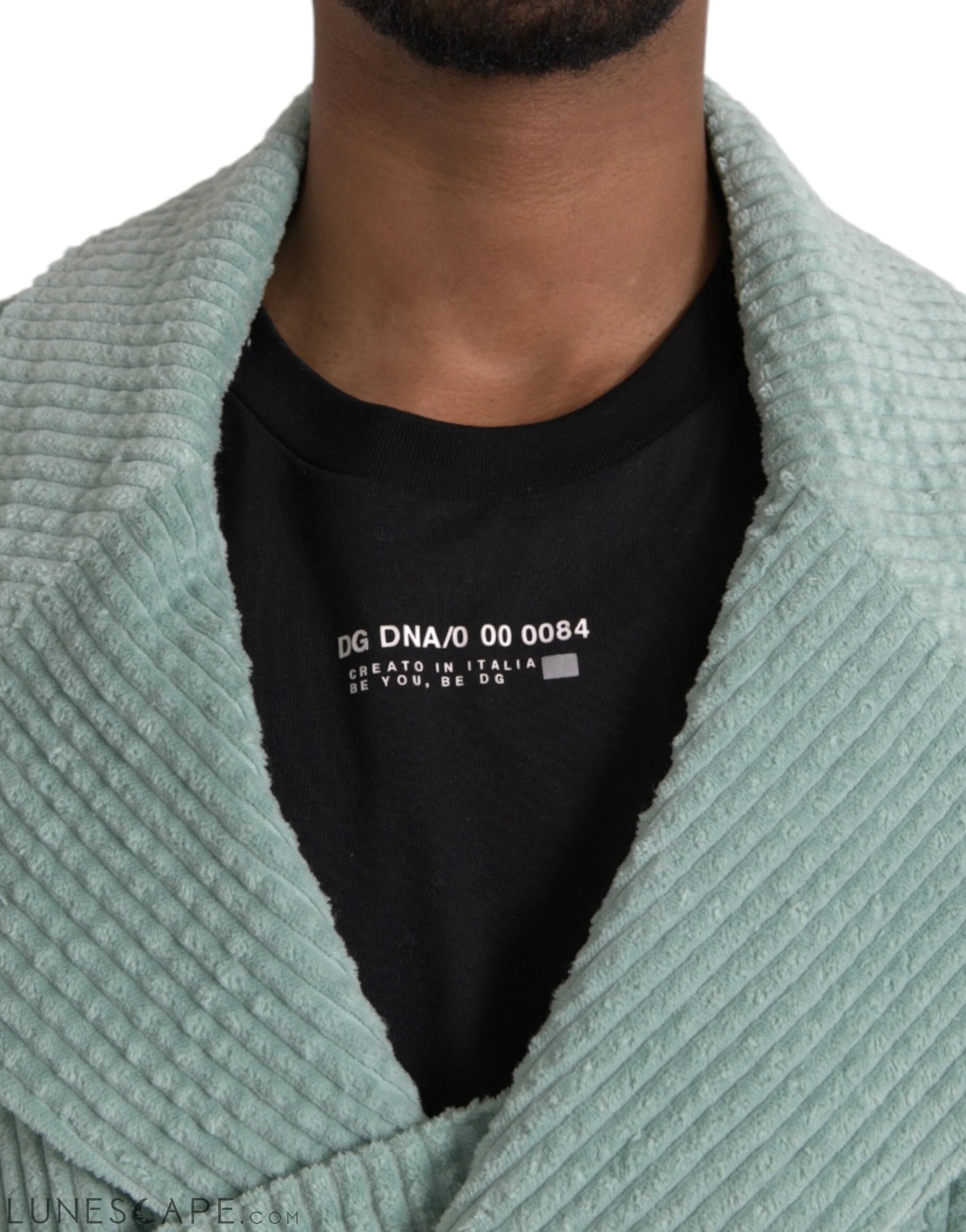 Dolce & Gabbana Blue Double Breasted Corduroy Cotton Jacket LUNESCAPE