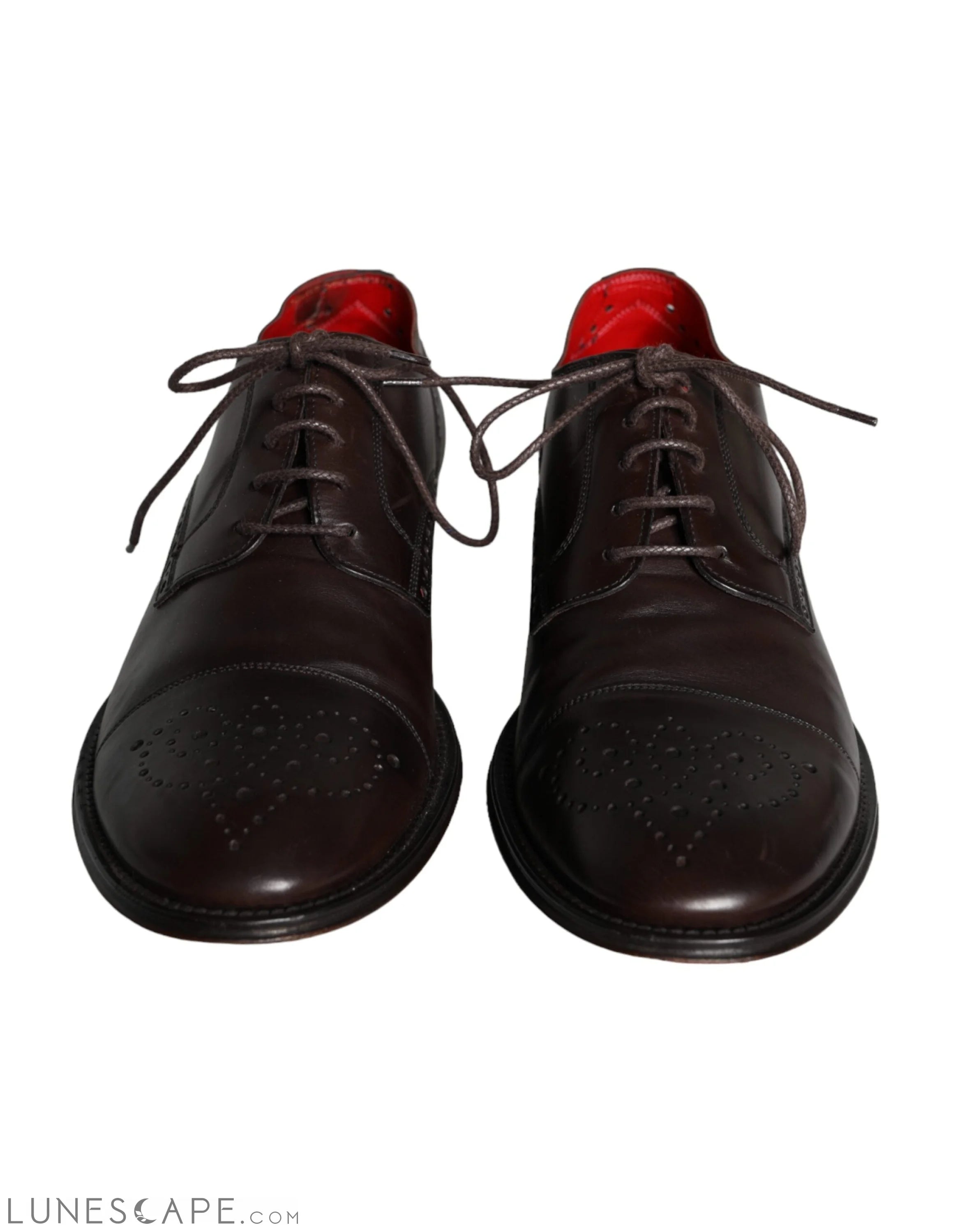 Dolce & Gabbana Brown Calfskin Leather Lace Up Oxford Shoes LUNESCAPE