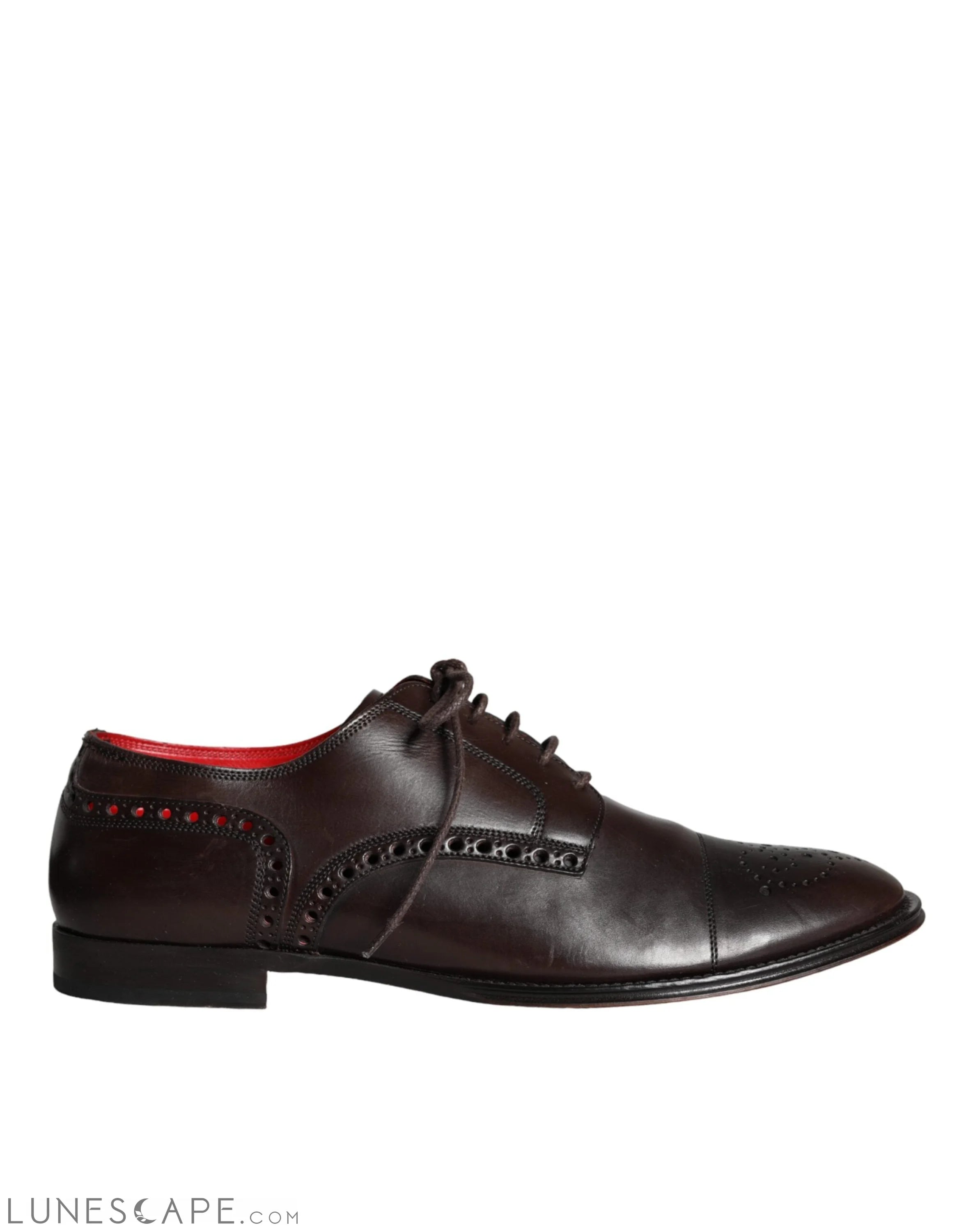 Dolce & Gabbana Brown Calfskin Leather Lace Up Oxford Shoes LUNESCAPE