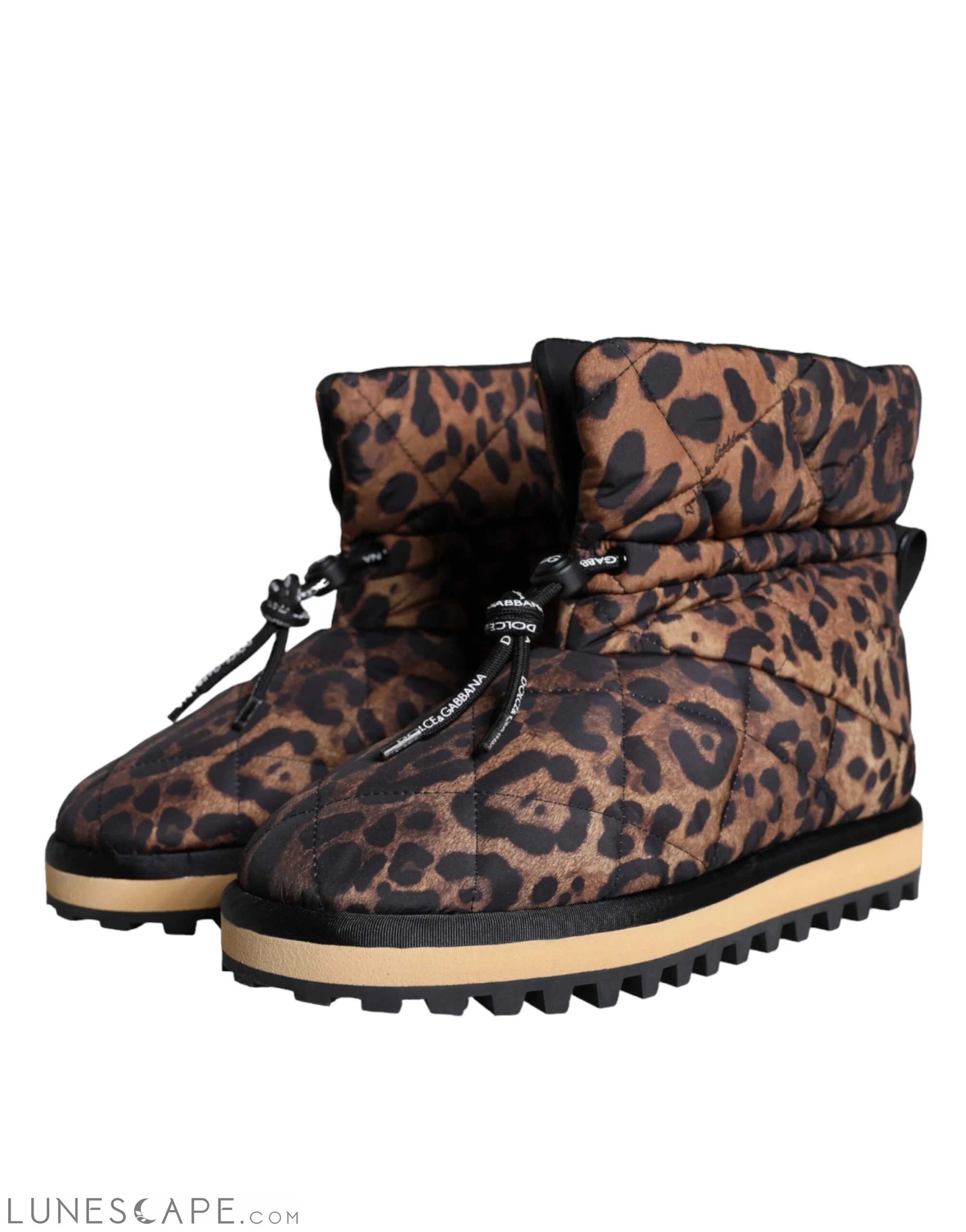 Dolce & Gabbana Brown Leopard Ankle Boots Padded LUNESCAPE