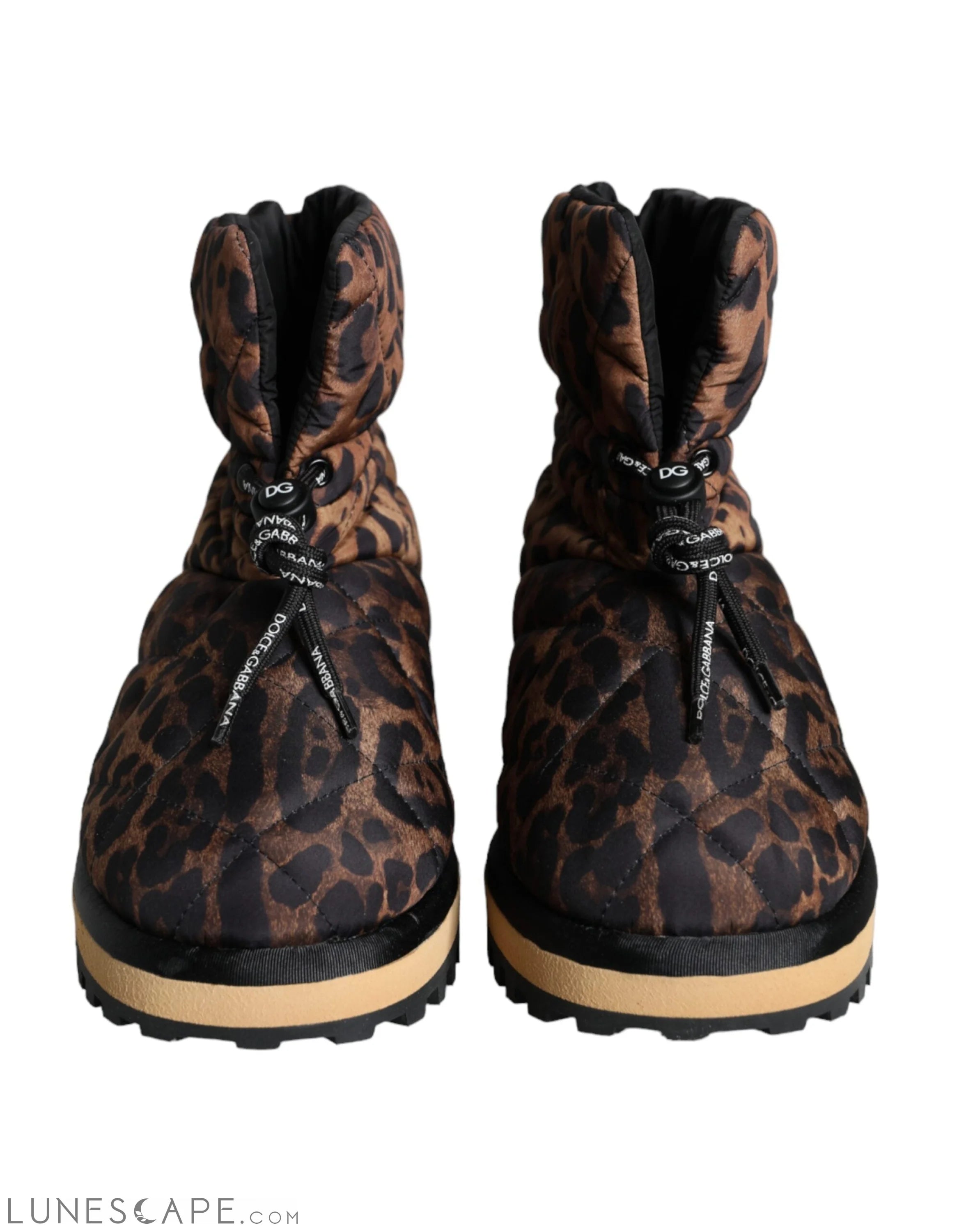 Dolce & Gabbana Brown Leopard Ankle Boots Padded LUNESCAPE