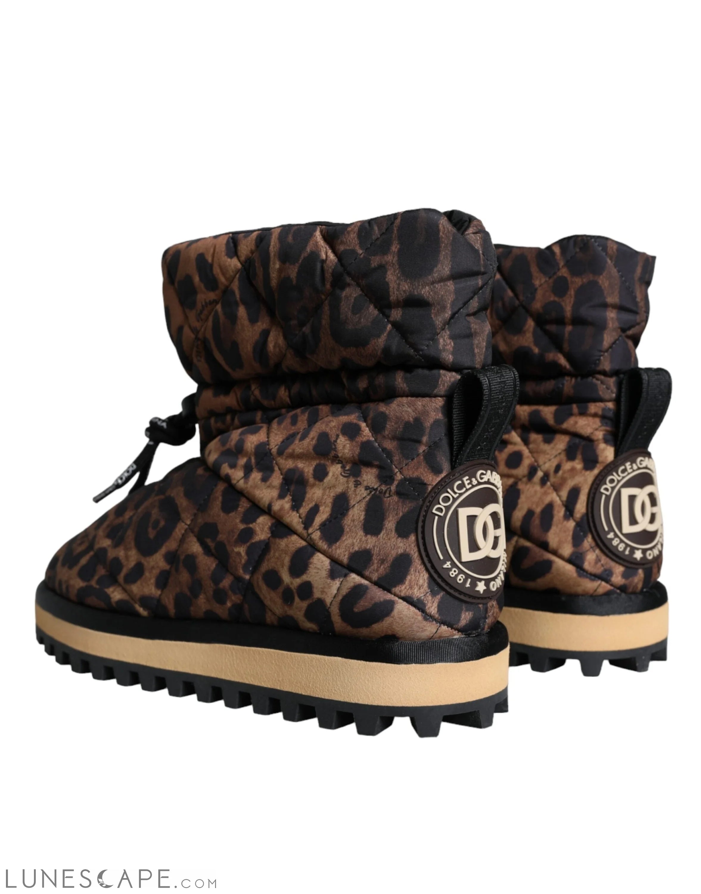 Dolce & Gabbana Brown Leopard Ankle Boots Padded LUNESCAPE