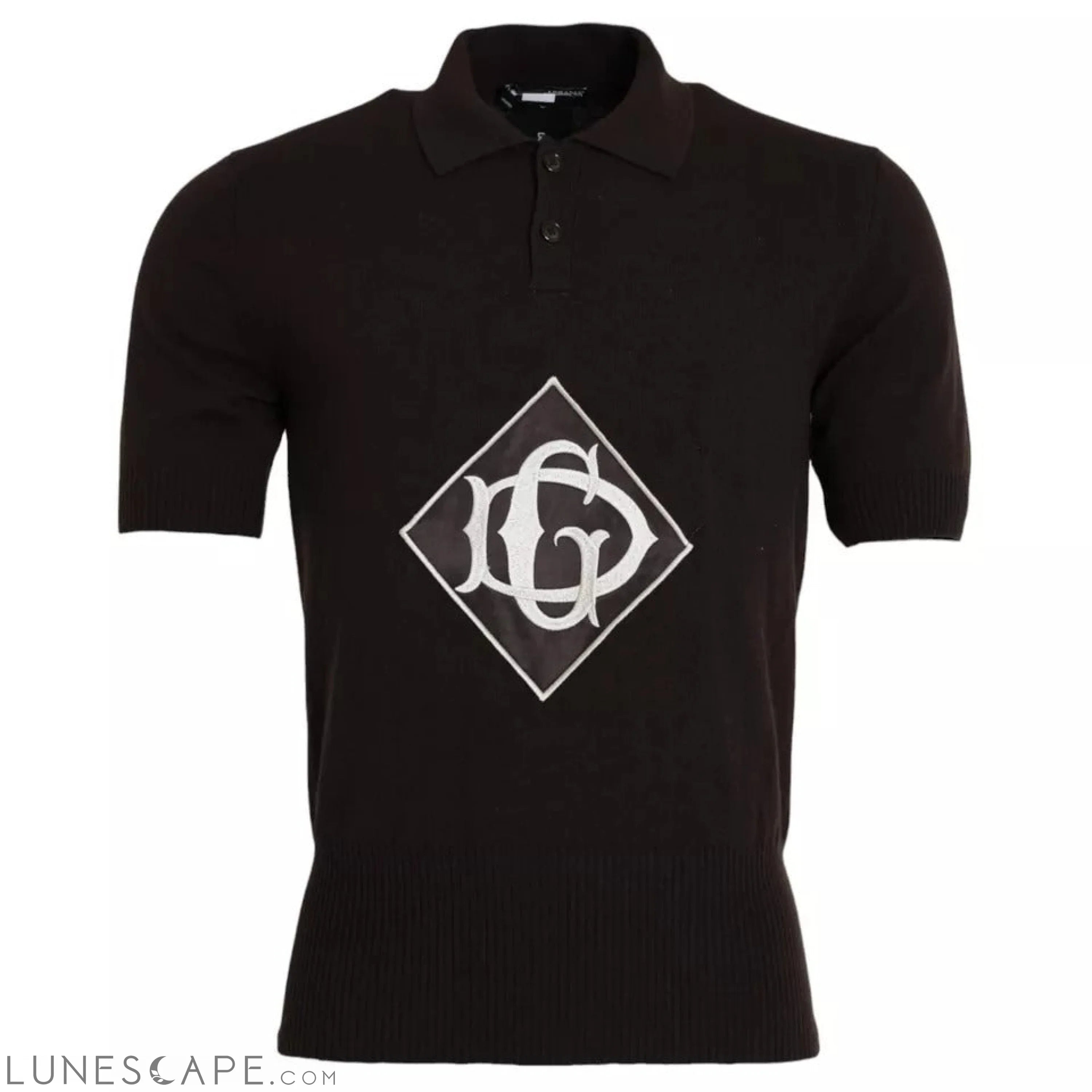 Dolce & Gabbana Brown Logo Collared Short Sleeve Men T-shirt LUNESCAPE