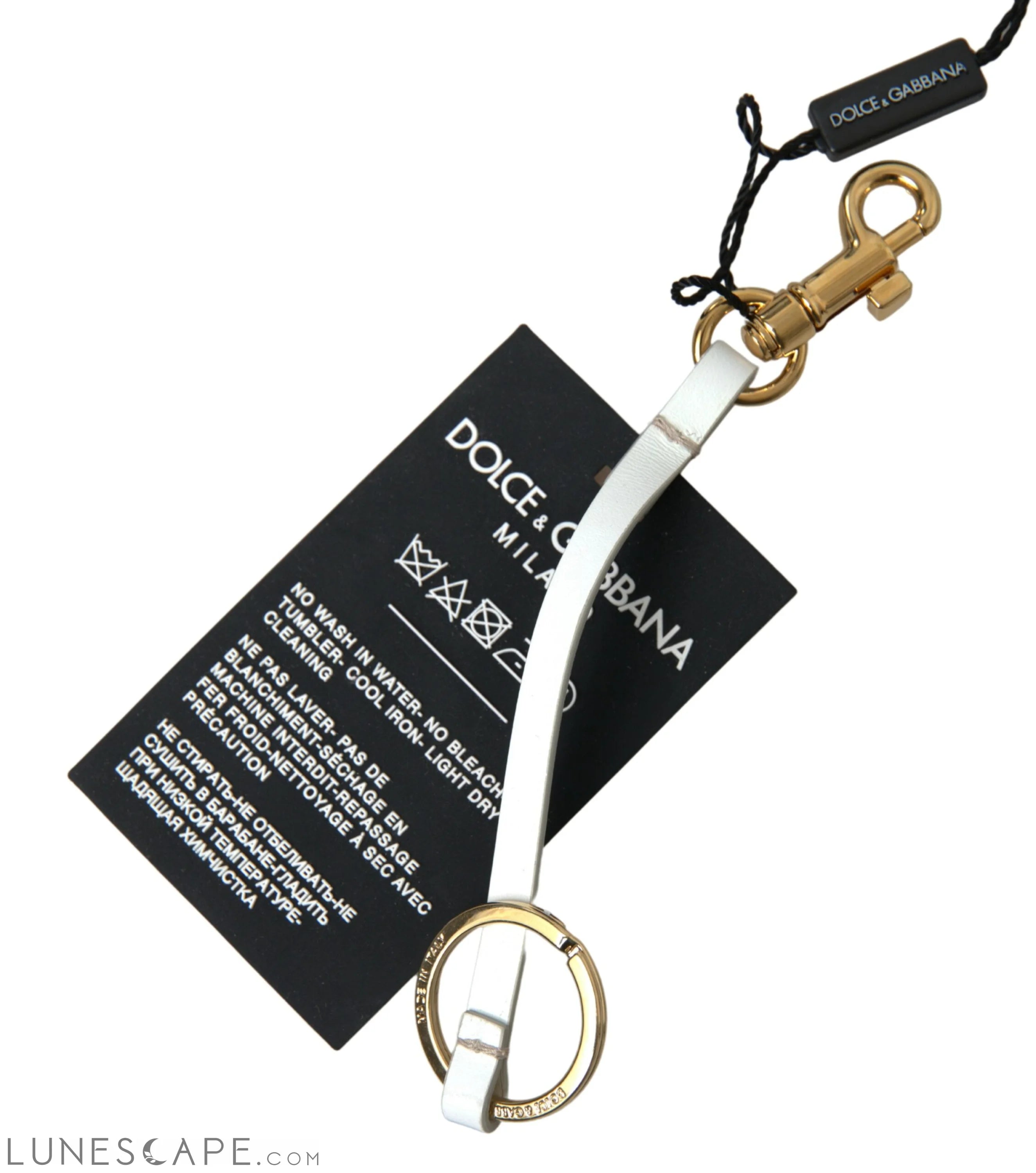 Dolce & Gabbana Chic Black and Gold Designer Keychain LUNESCAPE
