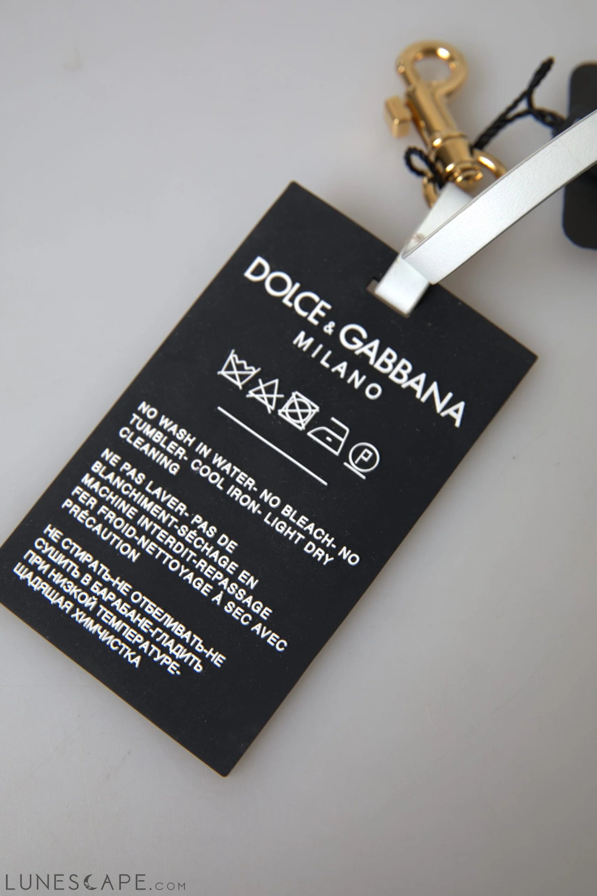 Dolce & Gabbana Chic Black and Gold Designer Keychain LUNESCAPE