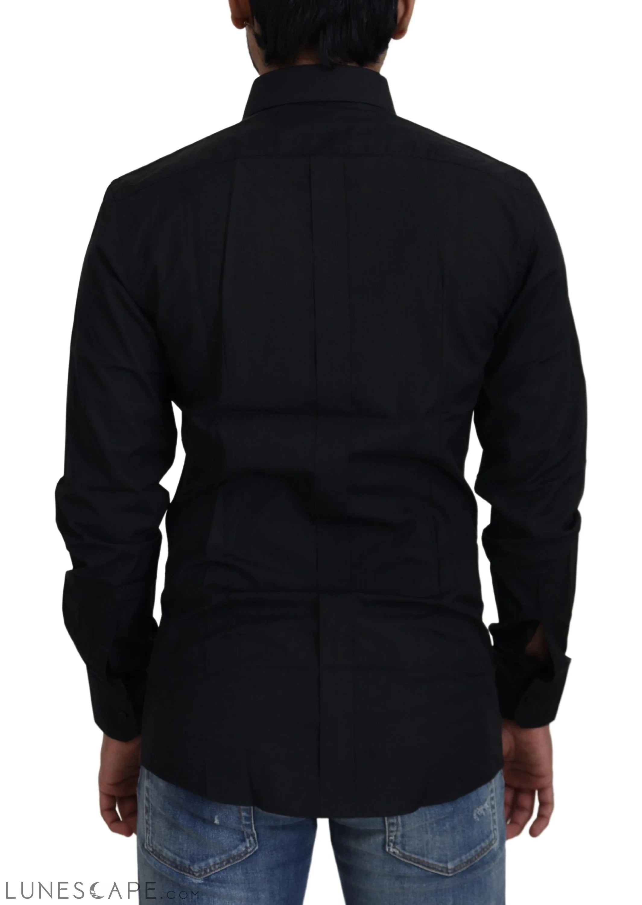 Dolce & Gabbana Chic Black Cotton Dress Shirt LUNESCAPE