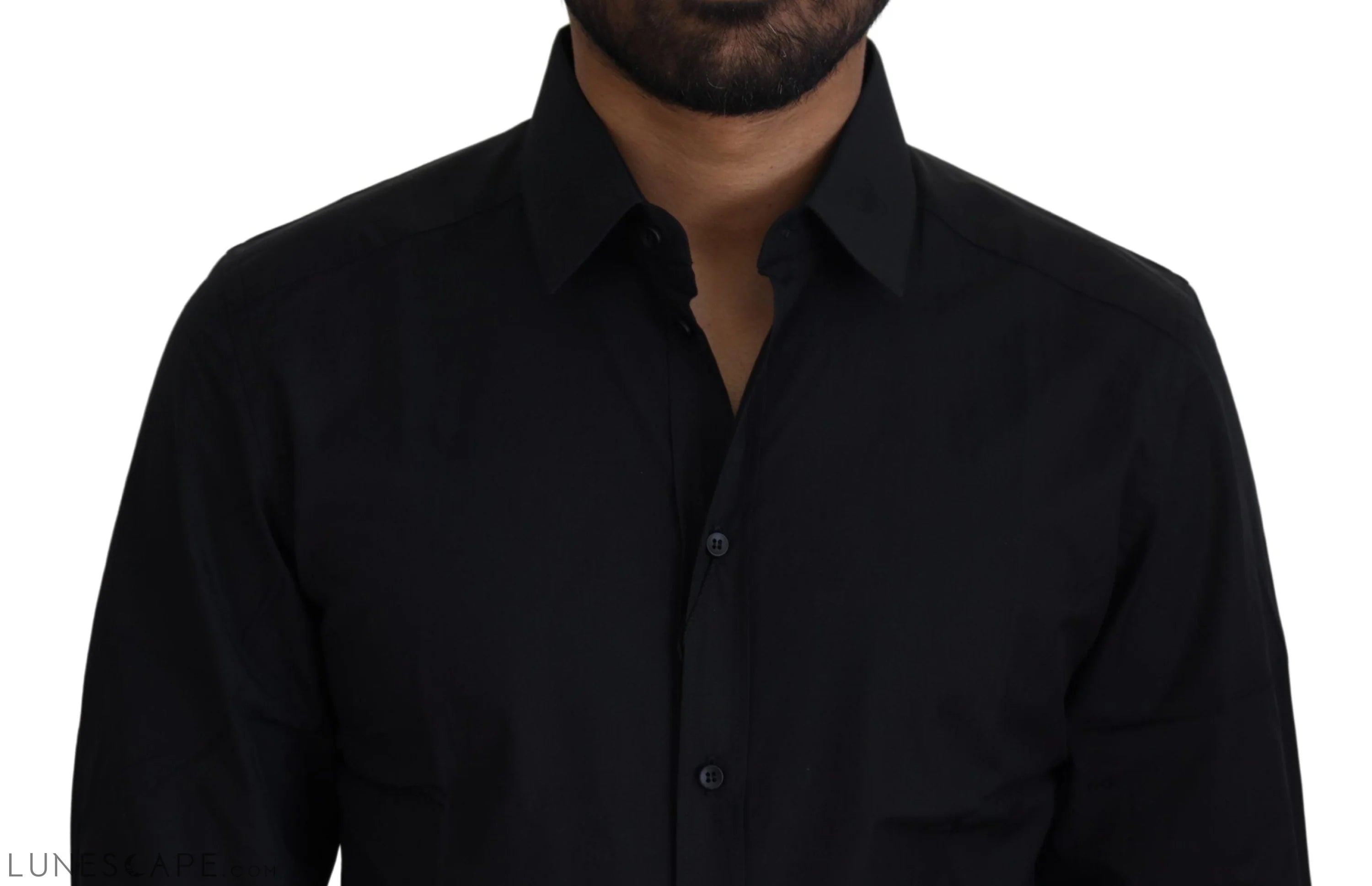 Dolce & Gabbana Chic Black Cotton Dress Shirt LUNESCAPE