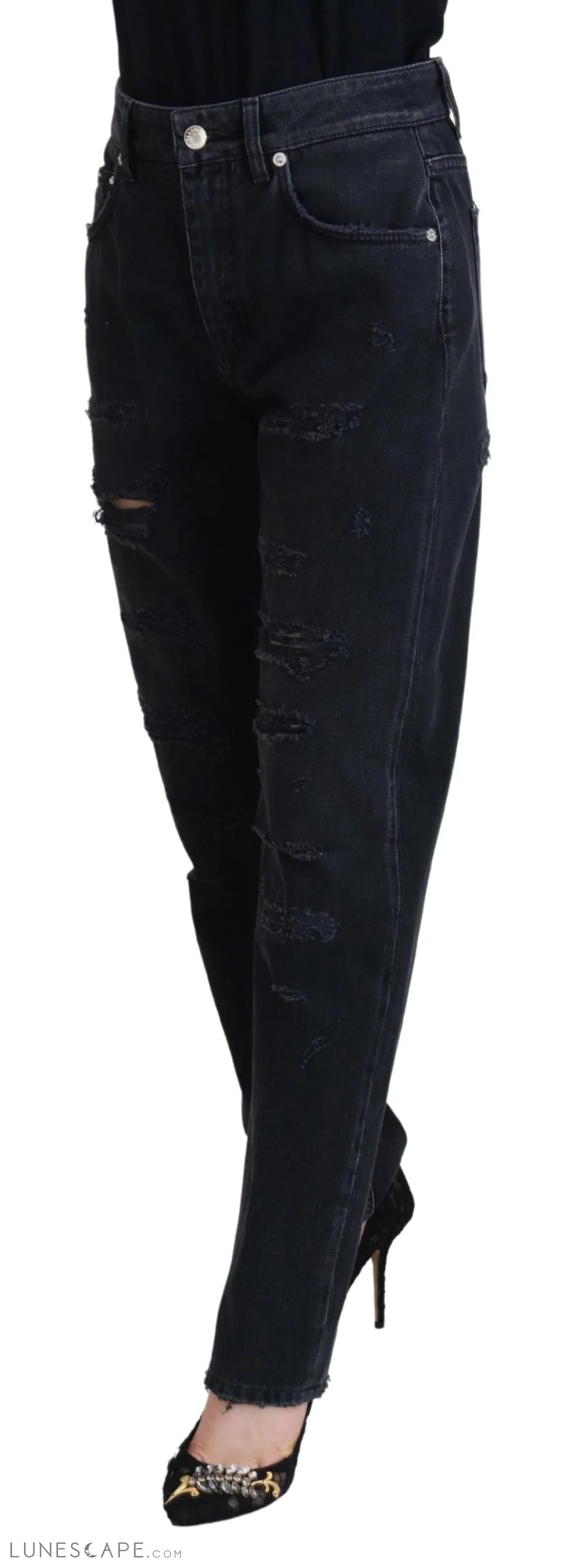 Dolce & Gabbana Chic Black Denim Pants - Elevate Your Wardrobe LUNESCAPE