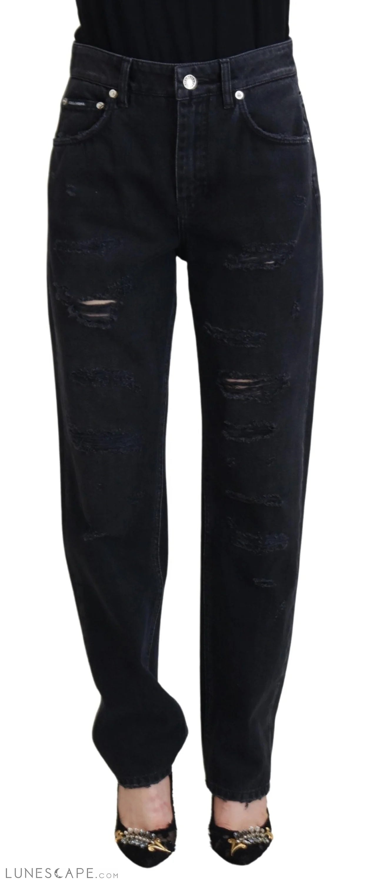 Dolce & Gabbana Chic Black Denim Pants - Elevate Your Wardrobe LUNESCAPE