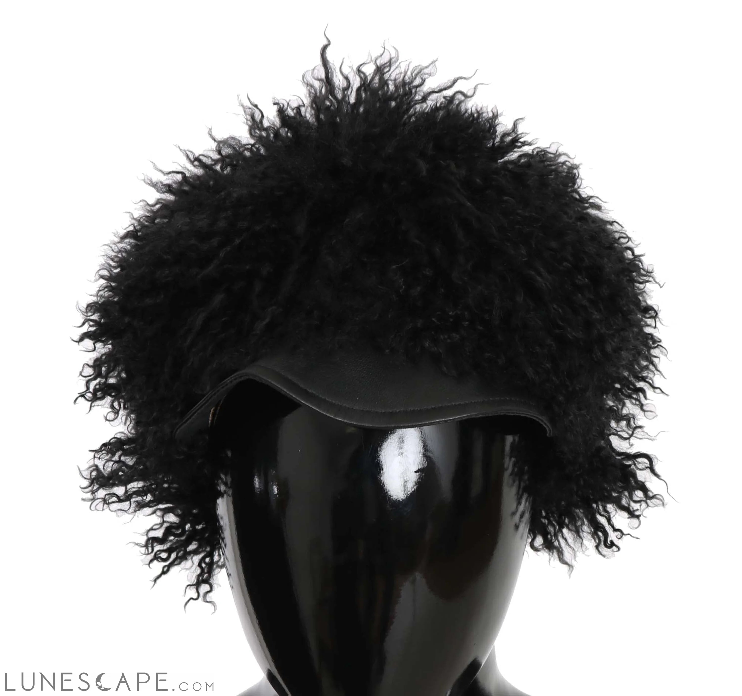 Dolce & Gabbana Chic Black Gatsby Cap in Tibet Lamb Fur LUNESCAPE