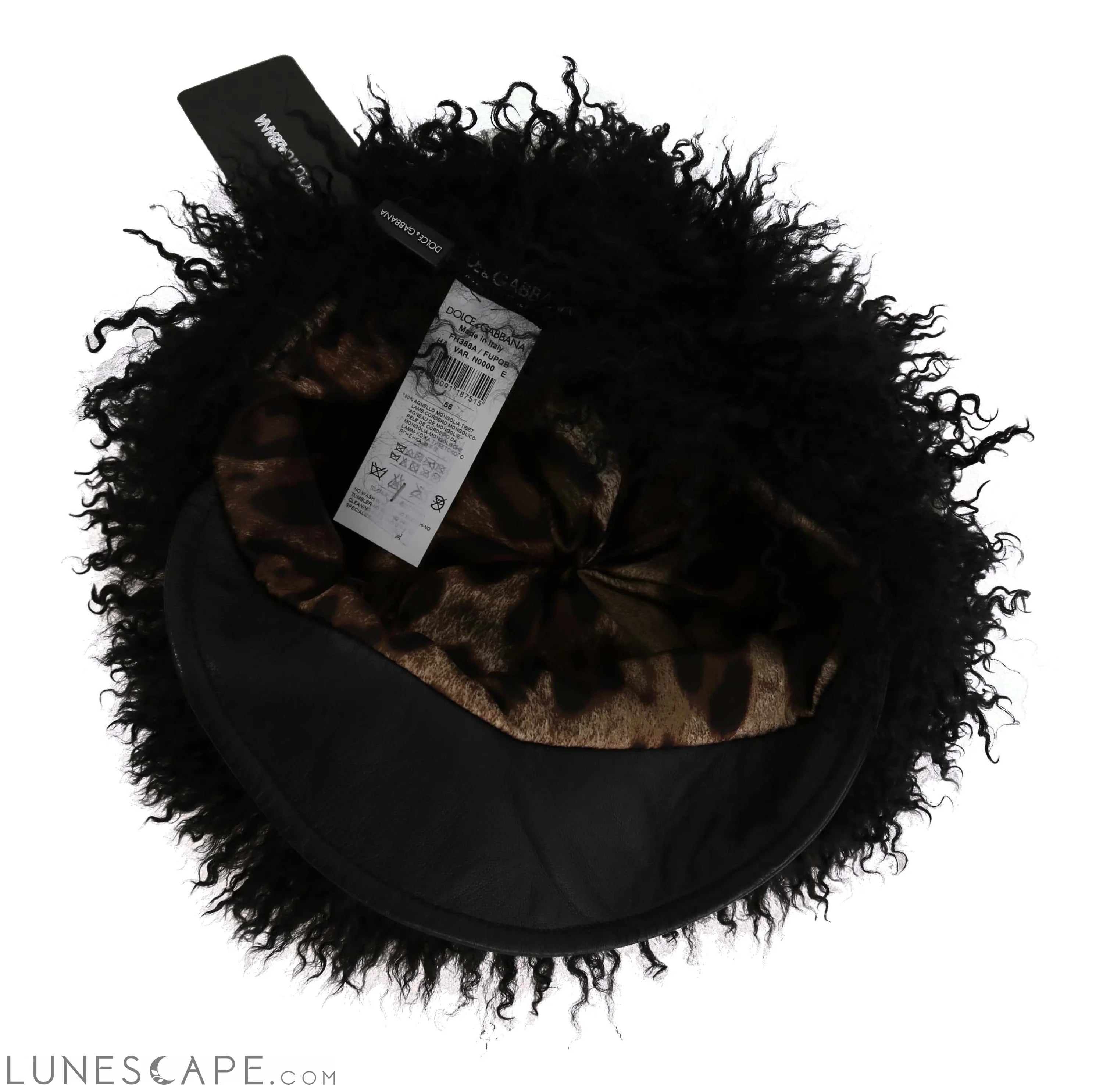 Dolce & Gabbana Chic Black Gatsby Cap in Tibet Lamb Fur LUNESCAPE