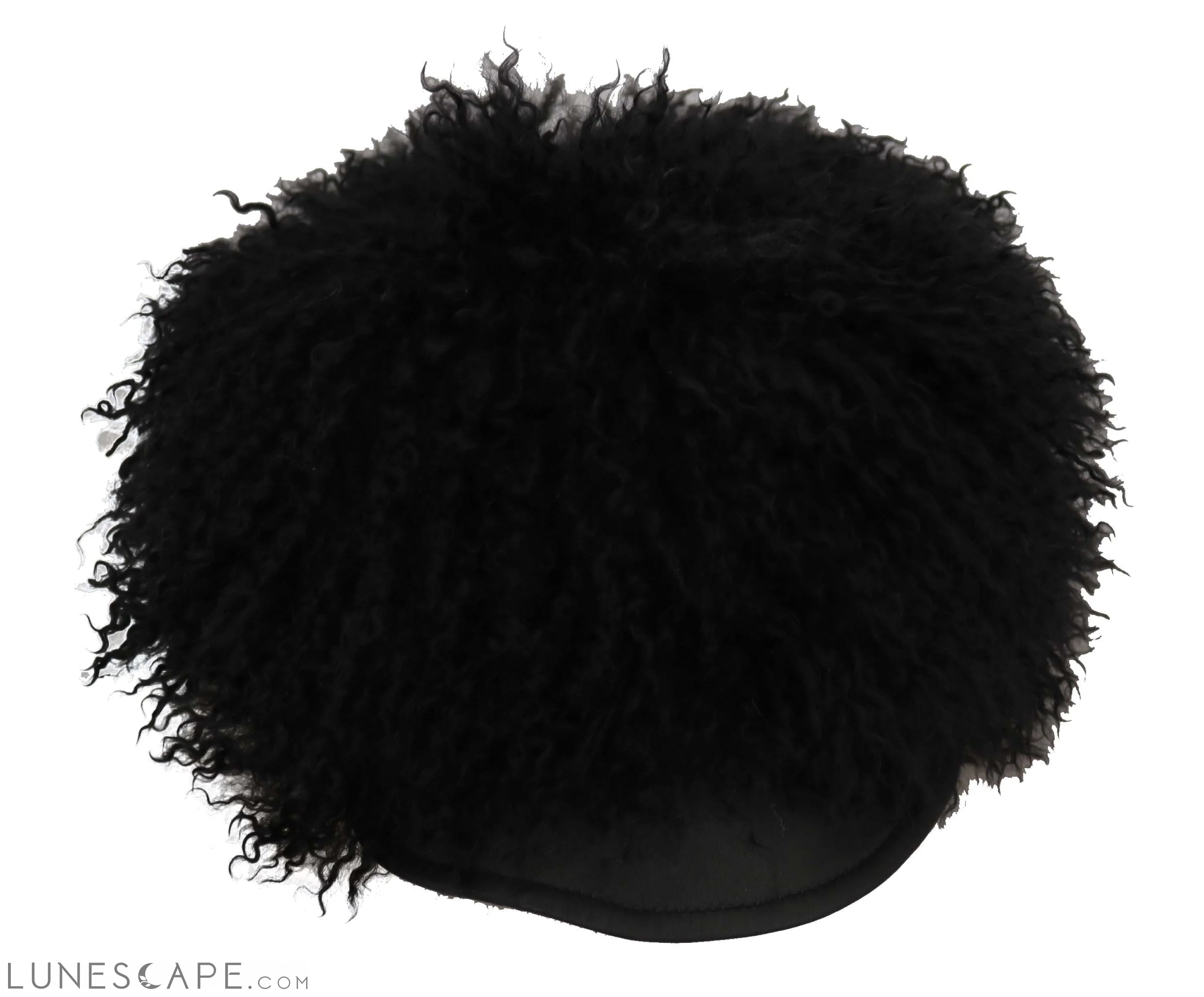 Dolce & Gabbana Chic Black Gatsby Cap in Tibet Lamb Fur LUNESCAPE