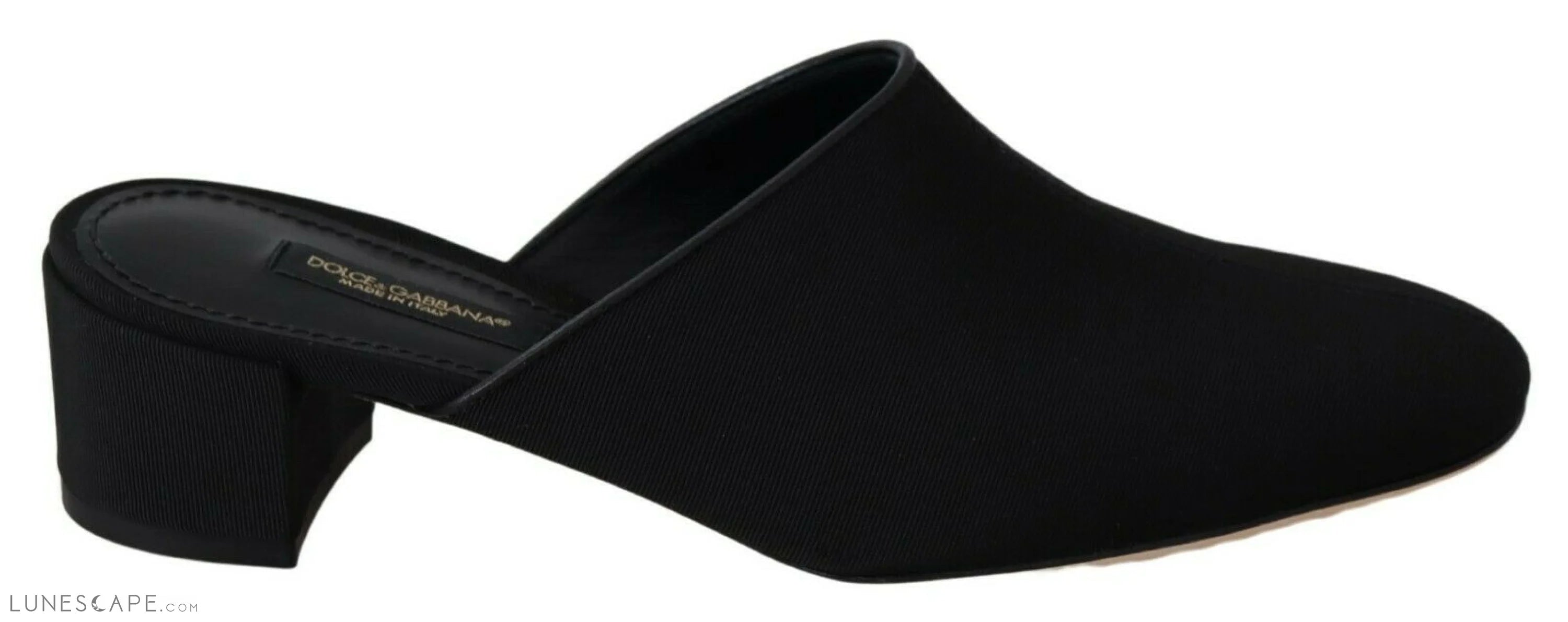 Dolce & Gabbana Chic Black Grosgrain Slide Sandals LUNESCAPE