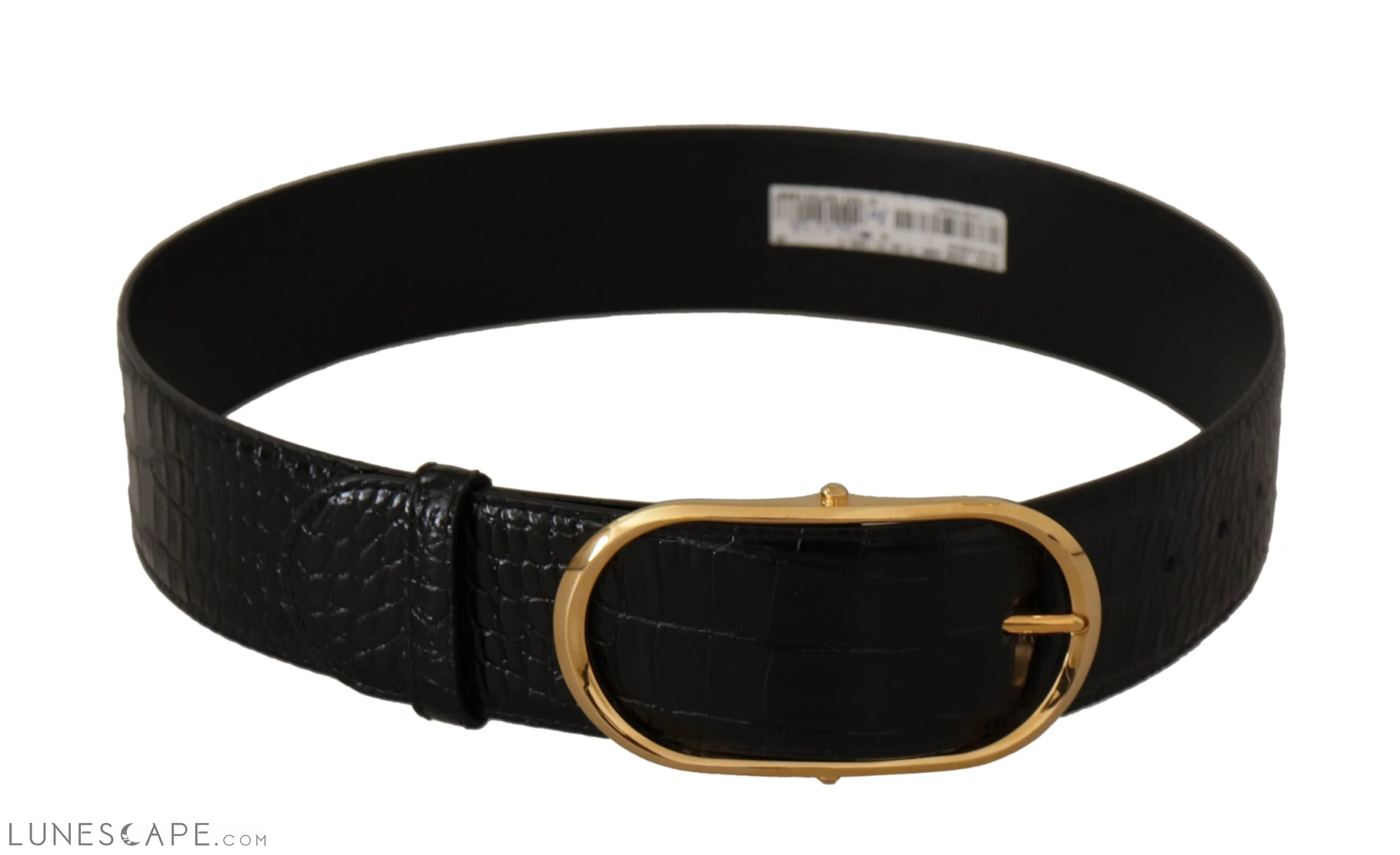 Dolce & Gabbana Chic Black Leather Logo Belt LUNESCAPE