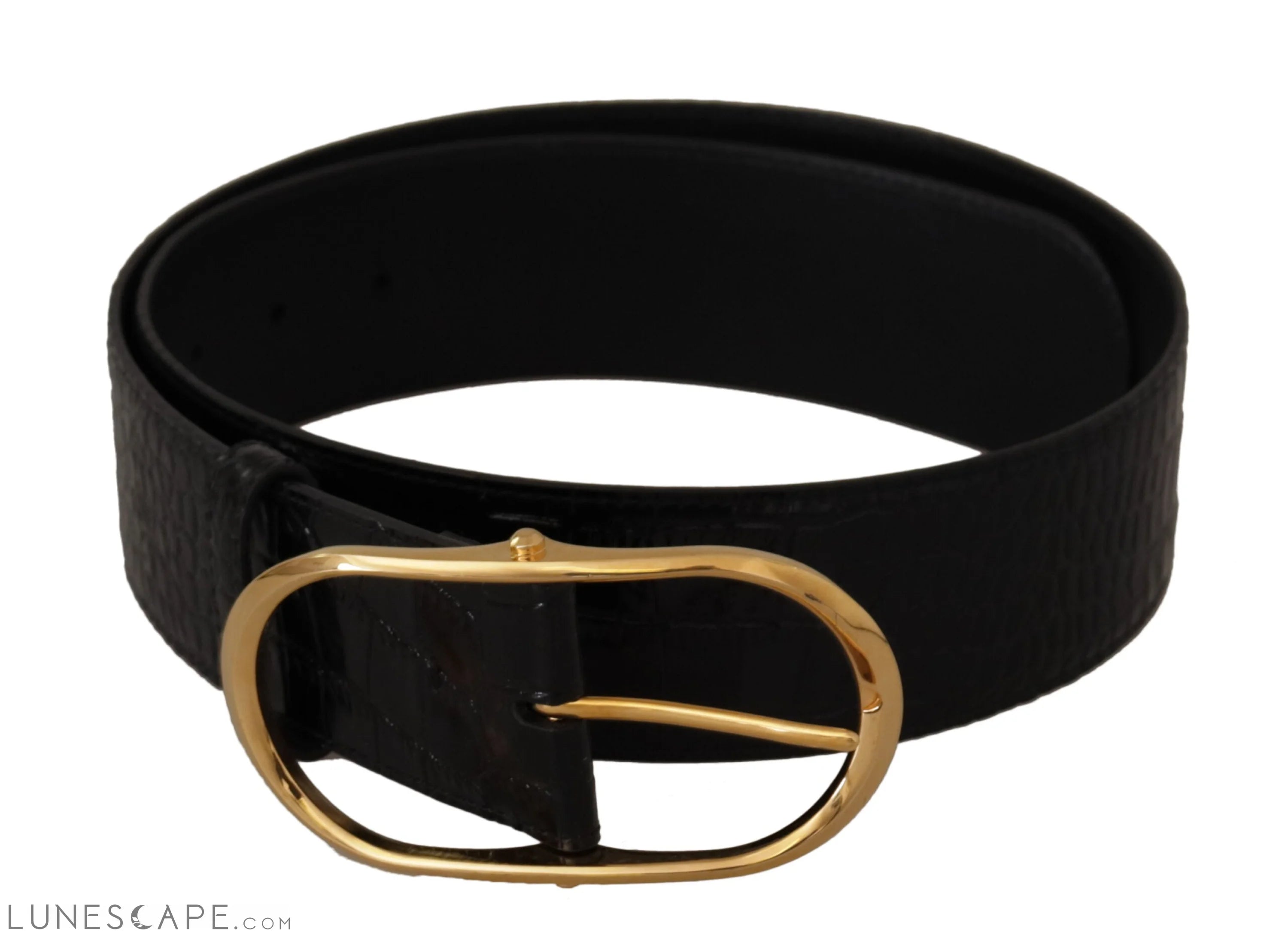 Dolce & Gabbana Chic Black Leather Logo Belt LUNESCAPE