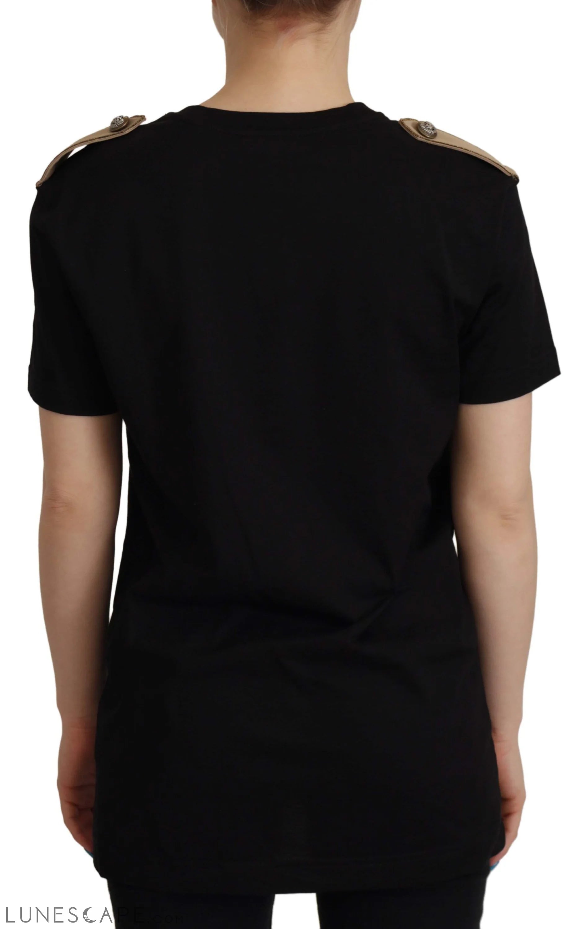 Dolce & Gabbana Chic Black Logo Cotton Tee for Women LUNESCAPE