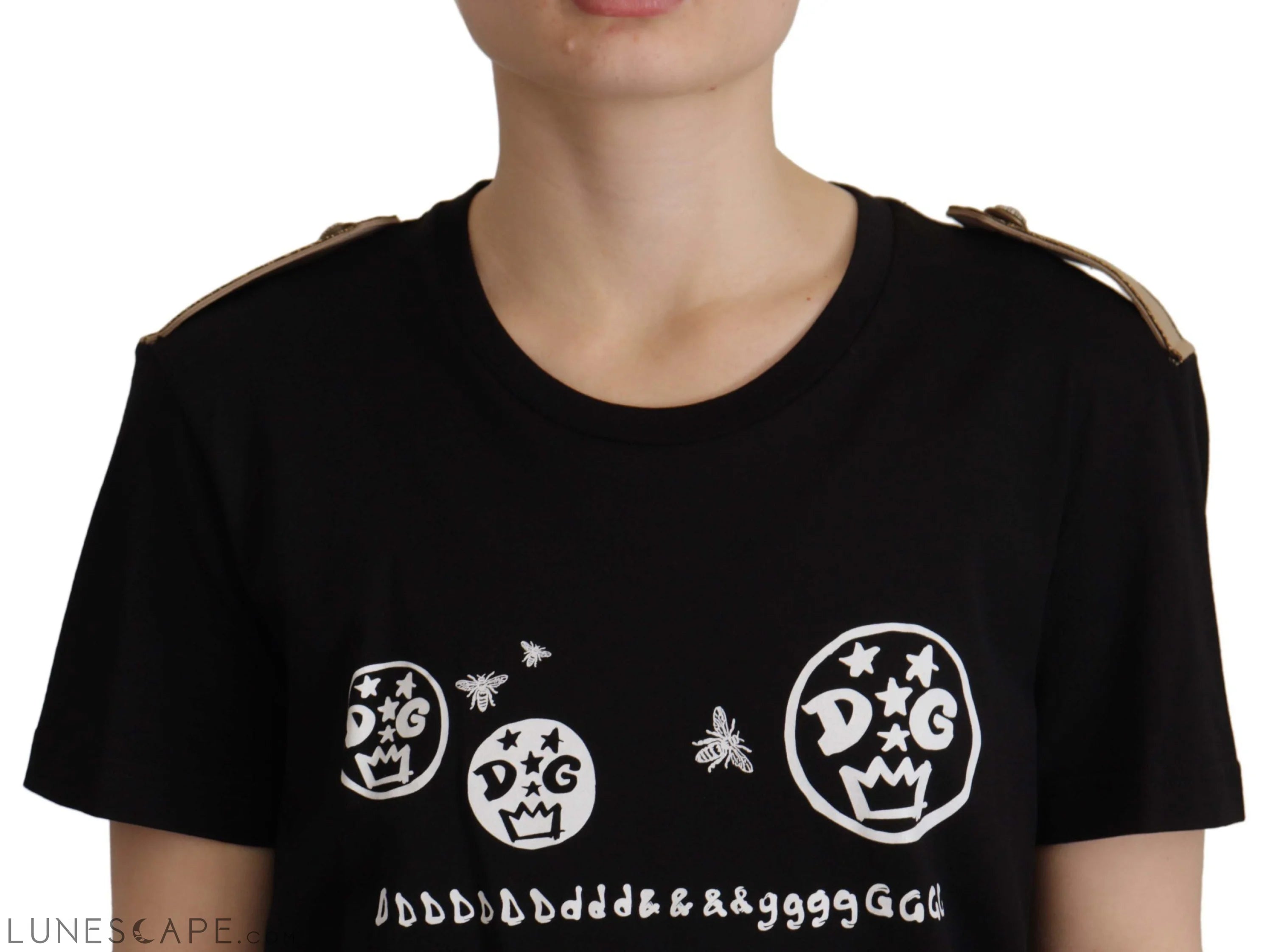 Dolce & Gabbana Chic Black Logo Cotton Tee for Women LUNESCAPE