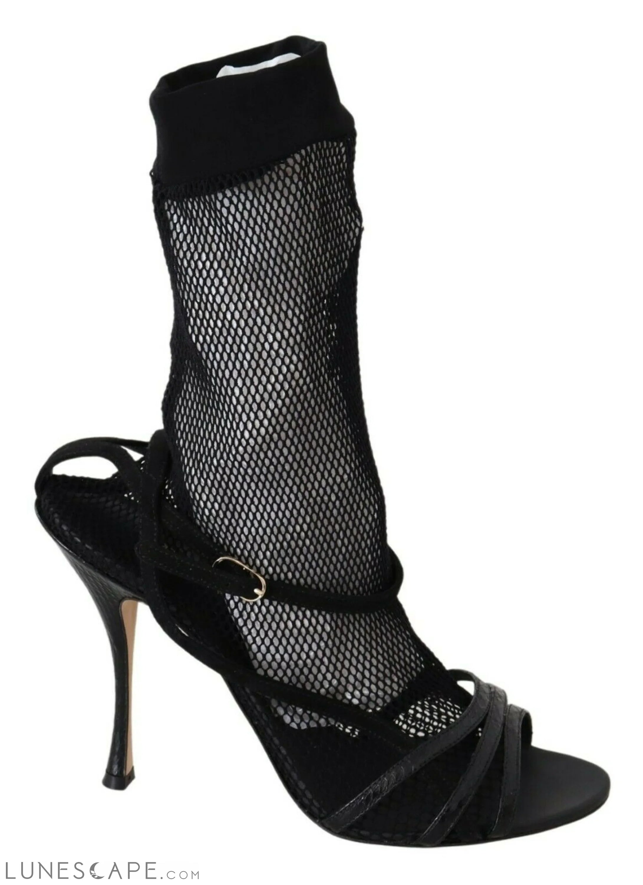 Dolce & Gabbana Chic Black Mesh Stiletto Sandals LUNESCAPE