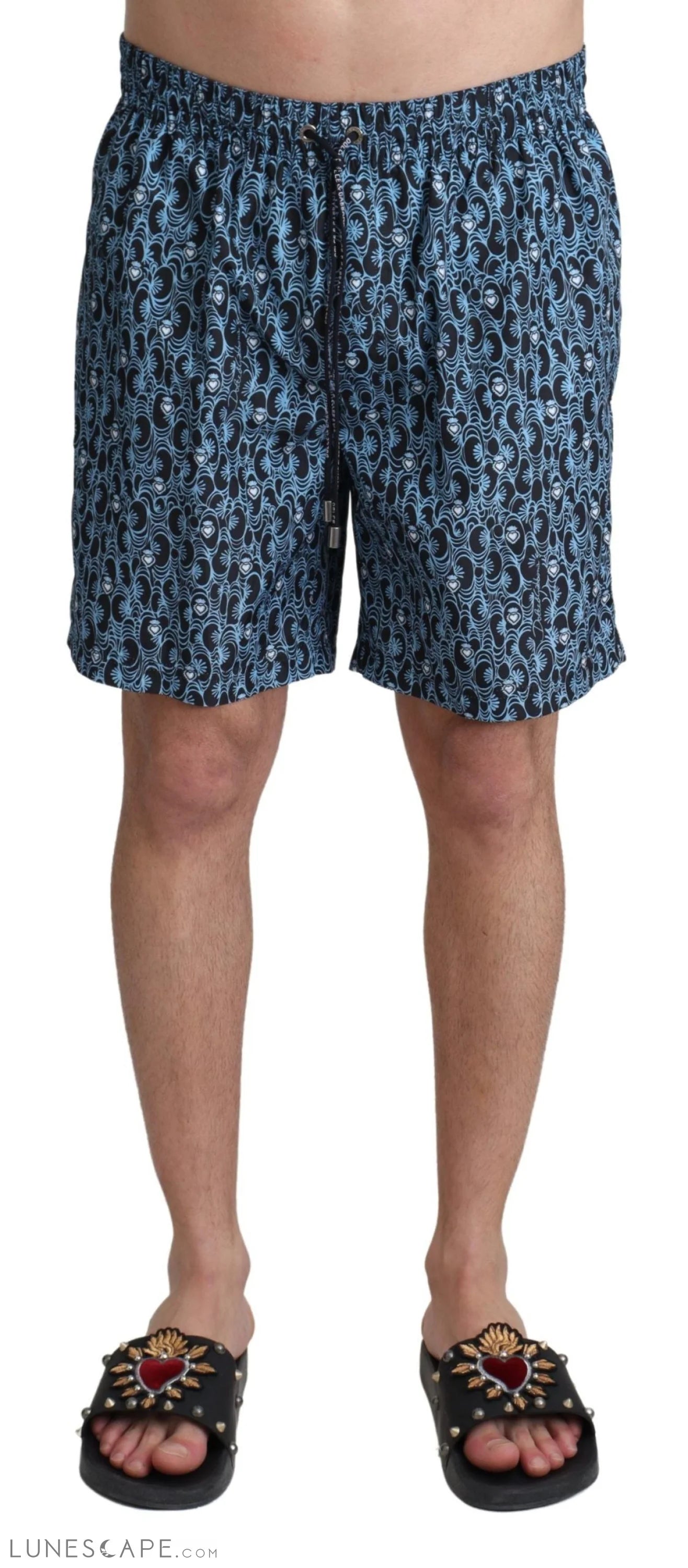 Dolce & Gabbana Chic Blue Drawstring Swim Trunks LUNESCAPE