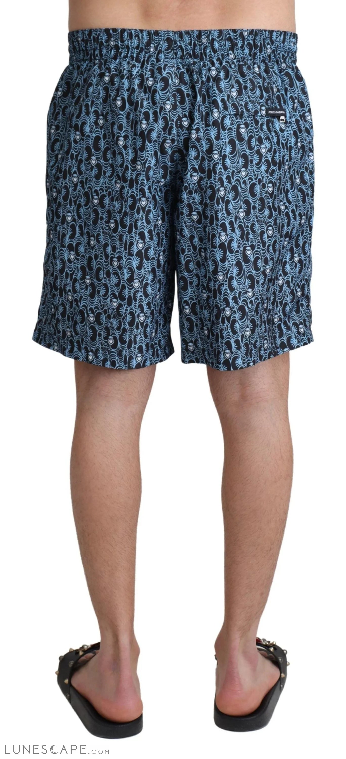 Dolce & Gabbana Chic Blue Drawstring Swim Trunks LUNESCAPE