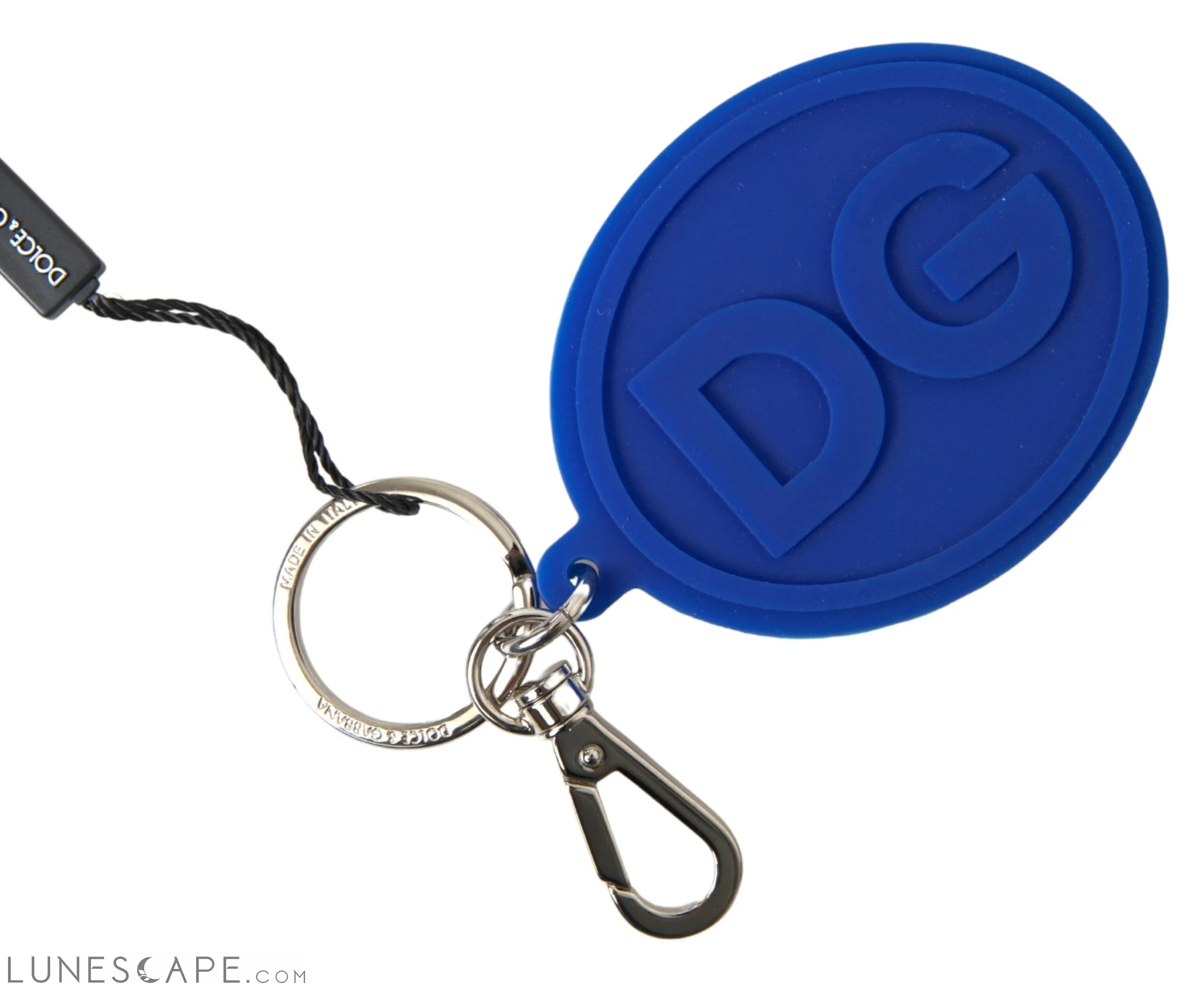 Dolce & Gabbana Chic Brass and Rubber Logo Keychain LUNESCAPE