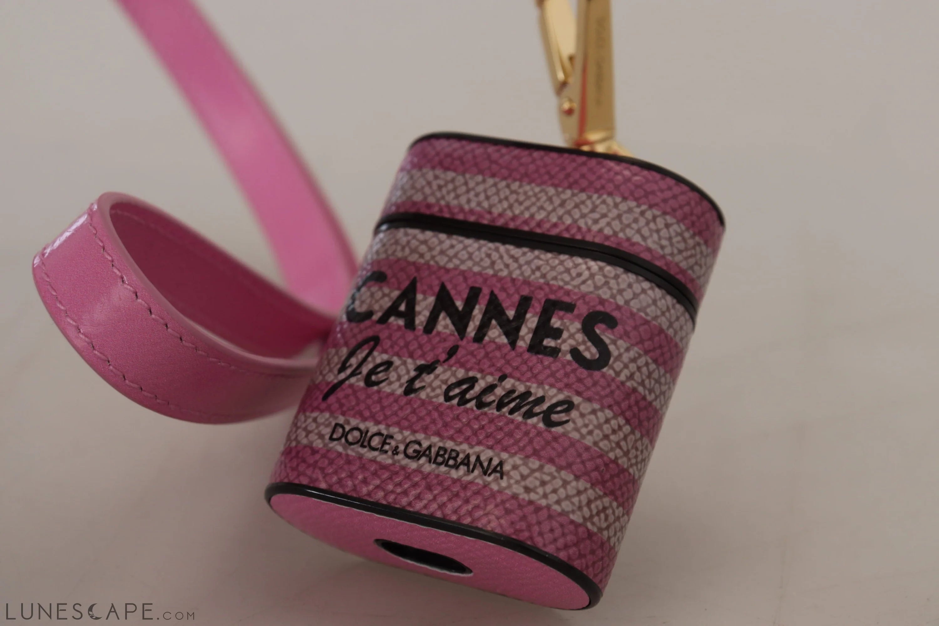 Dolce & Gabbana Chic Leather AirPods Case in Pink LUNESCAPE