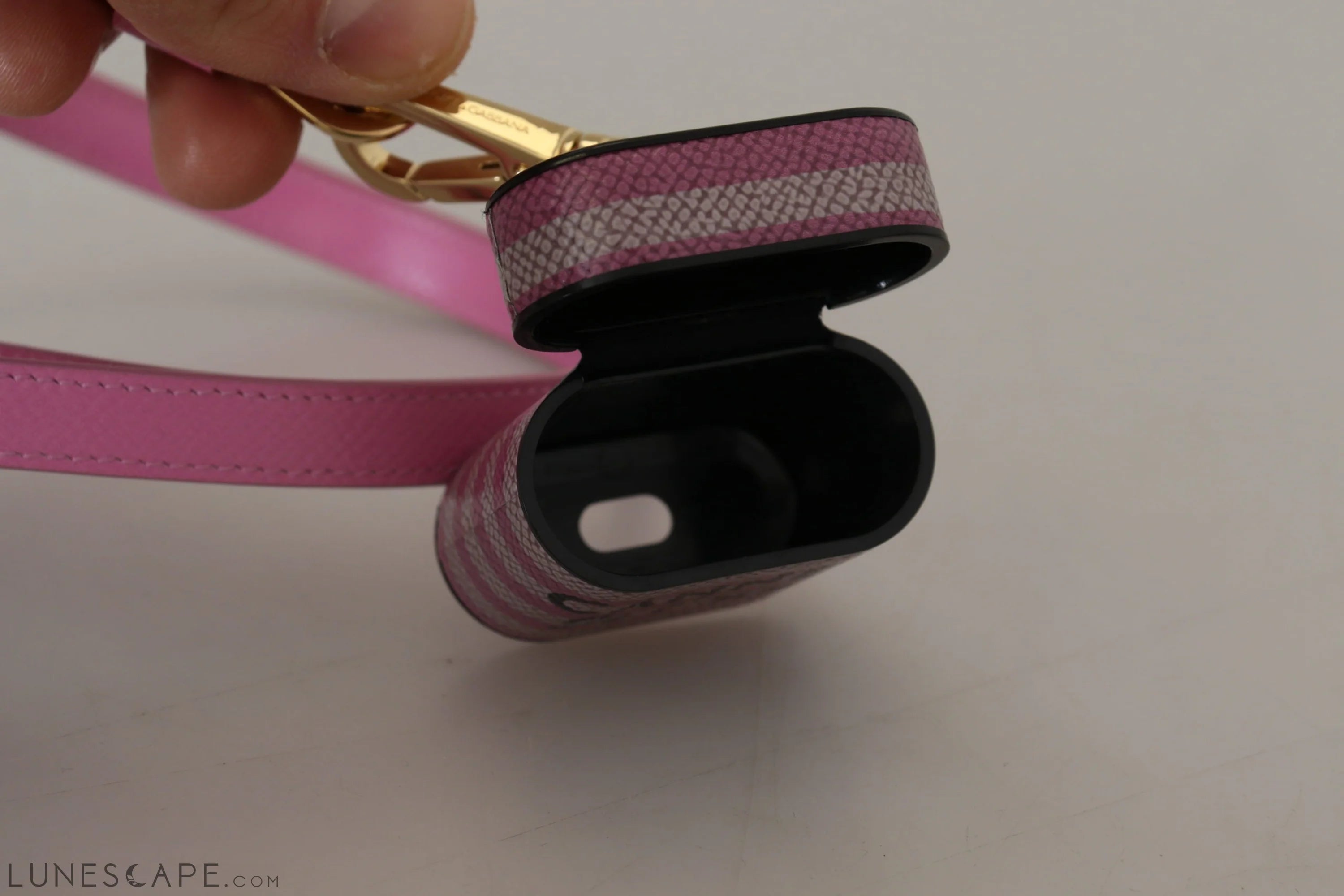 Dolce & Gabbana Chic Leather AirPods Case in Pink LUNESCAPE