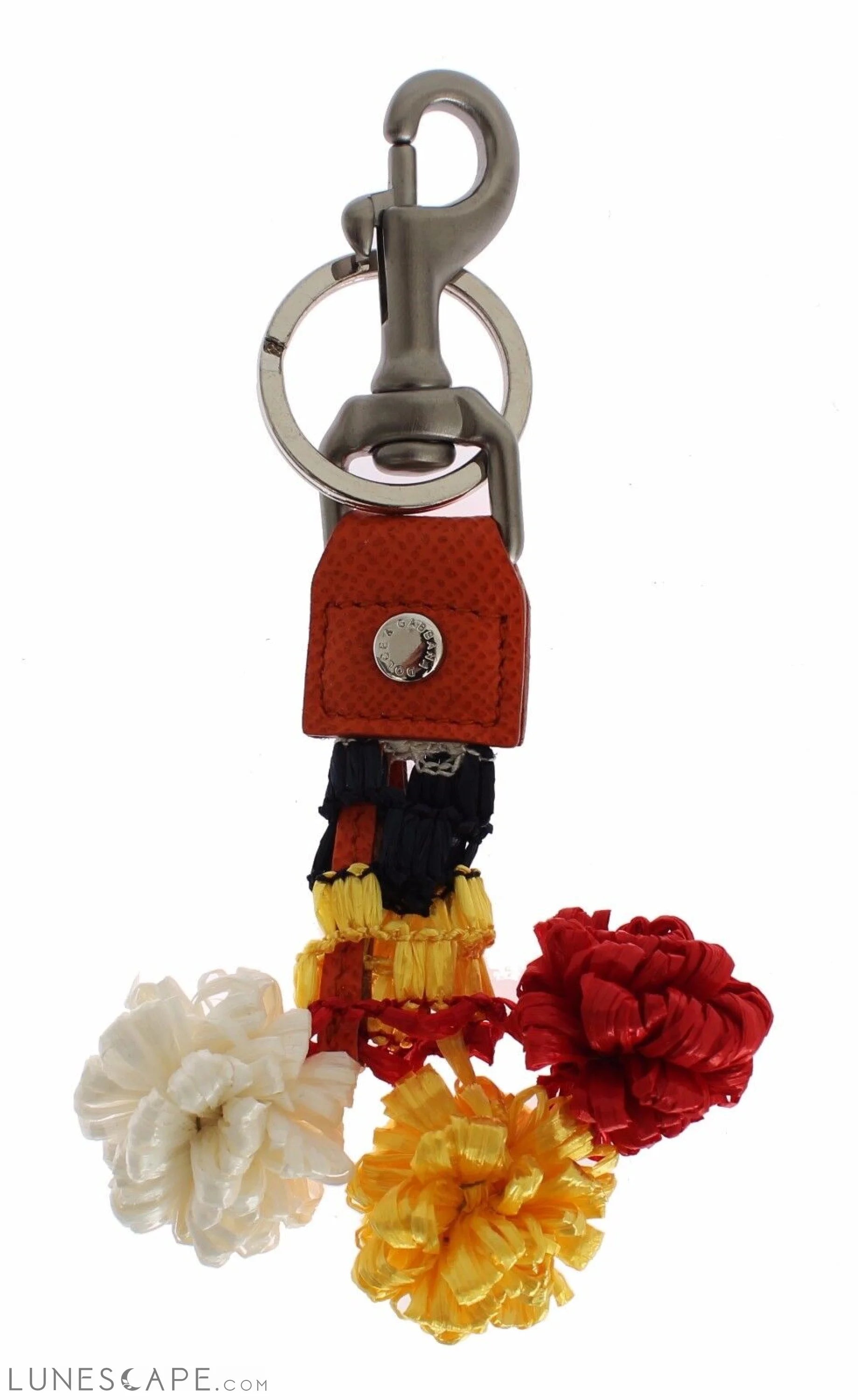 Dolce & Gabbana Chic Multicolor Raffia & Leather Keychain LUNESCAPE