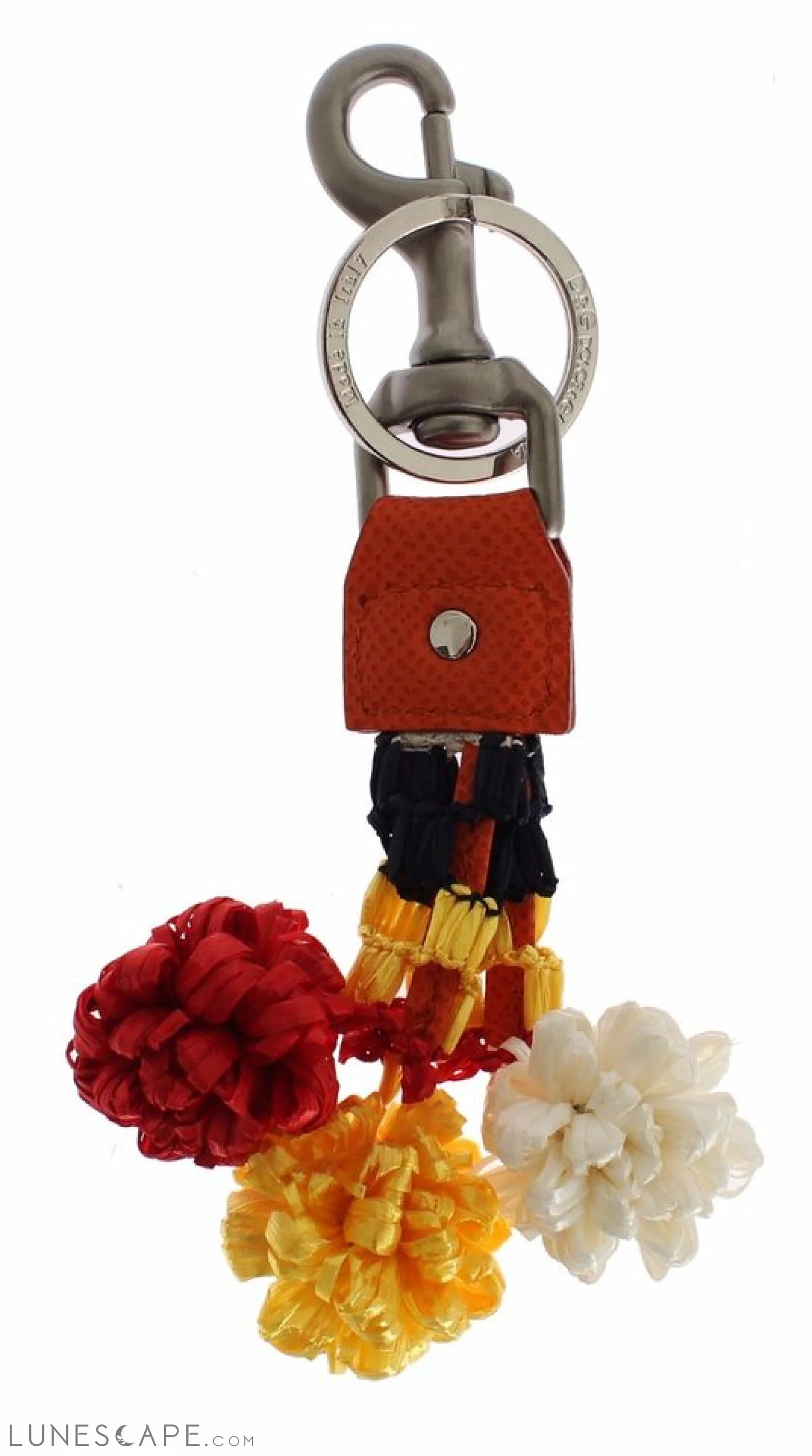 Dolce & Gabbana Chic Multicolor Raffia & Leather Keychain LUNESCAPE